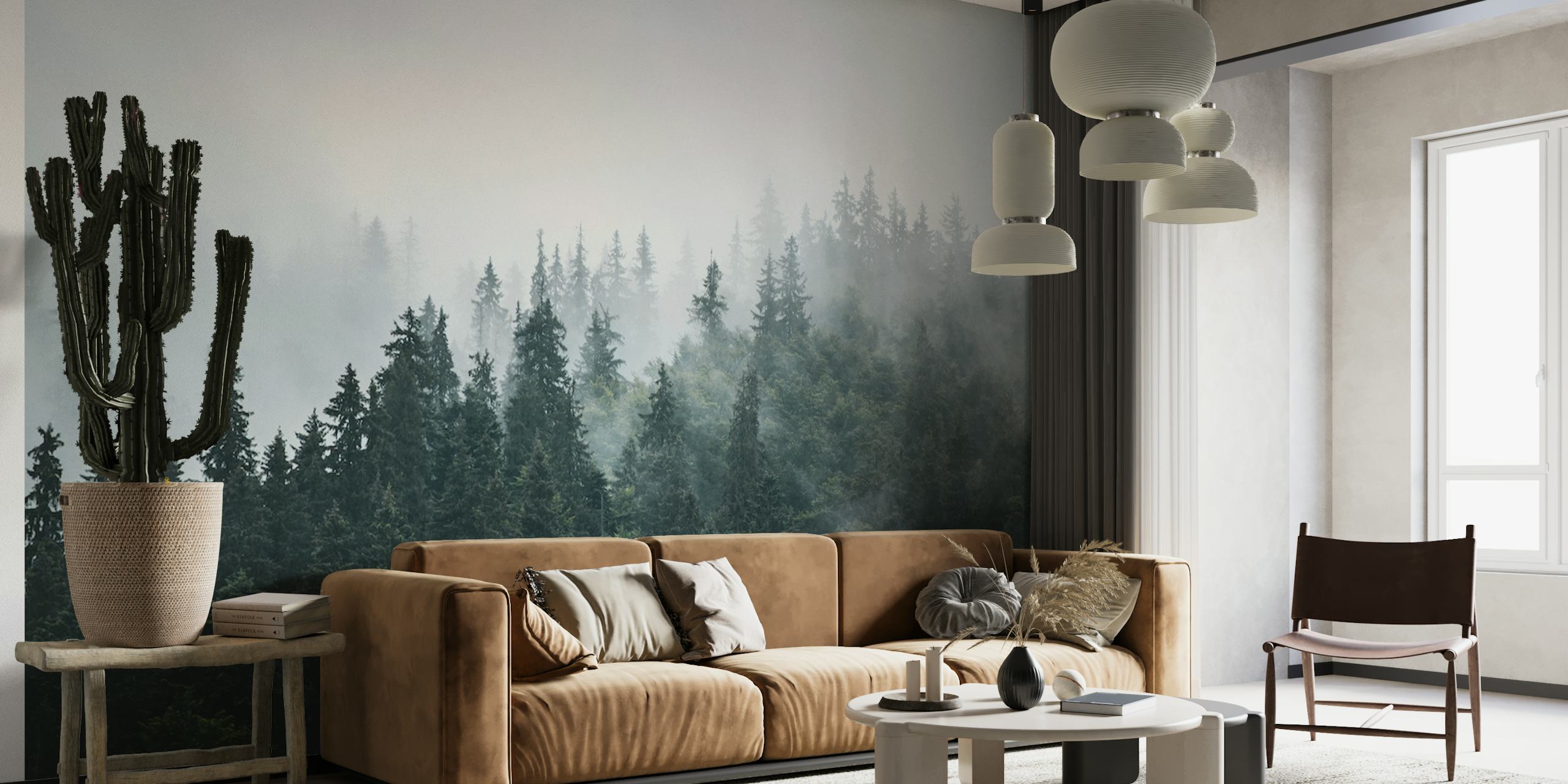 Foggy forest beauty wallpaper