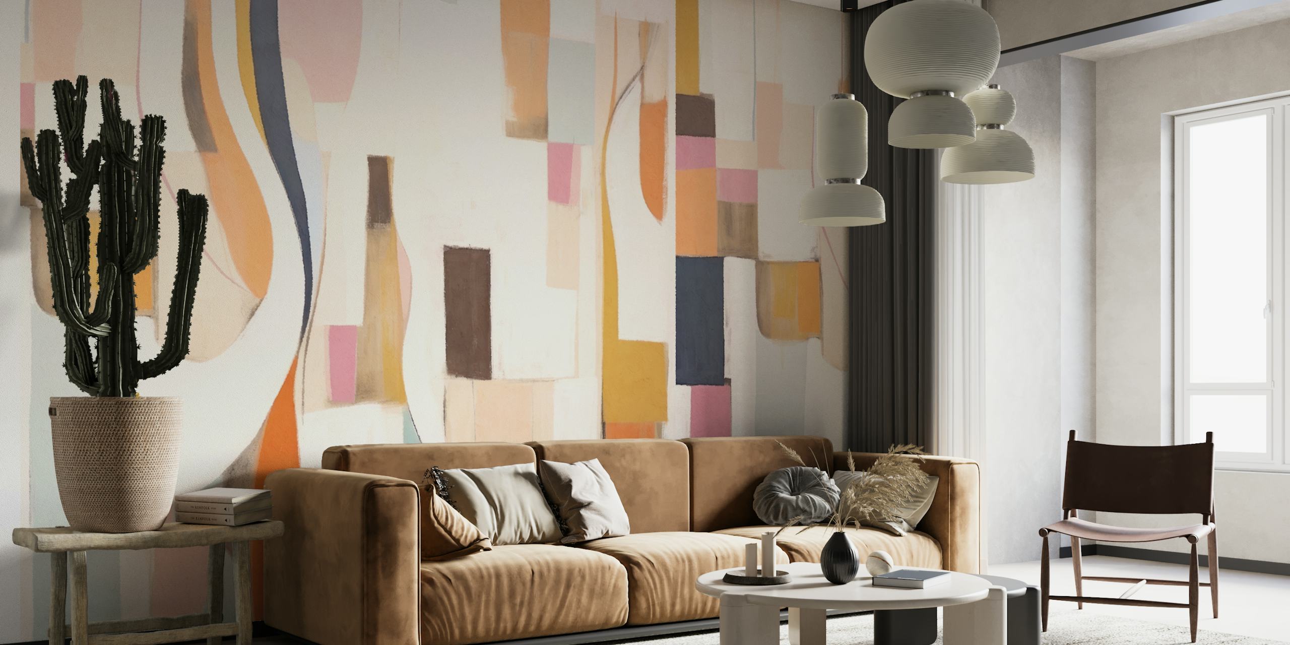 Pastel abstract dream wallpaper in a room