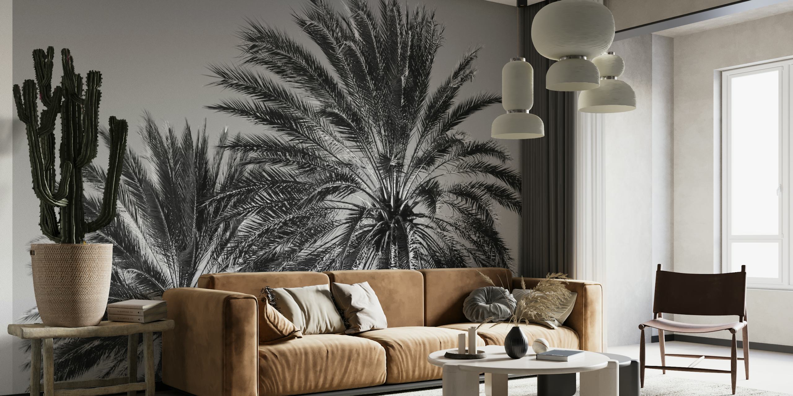 Caribbean Palm Trees Beach papier peint dans une pièce