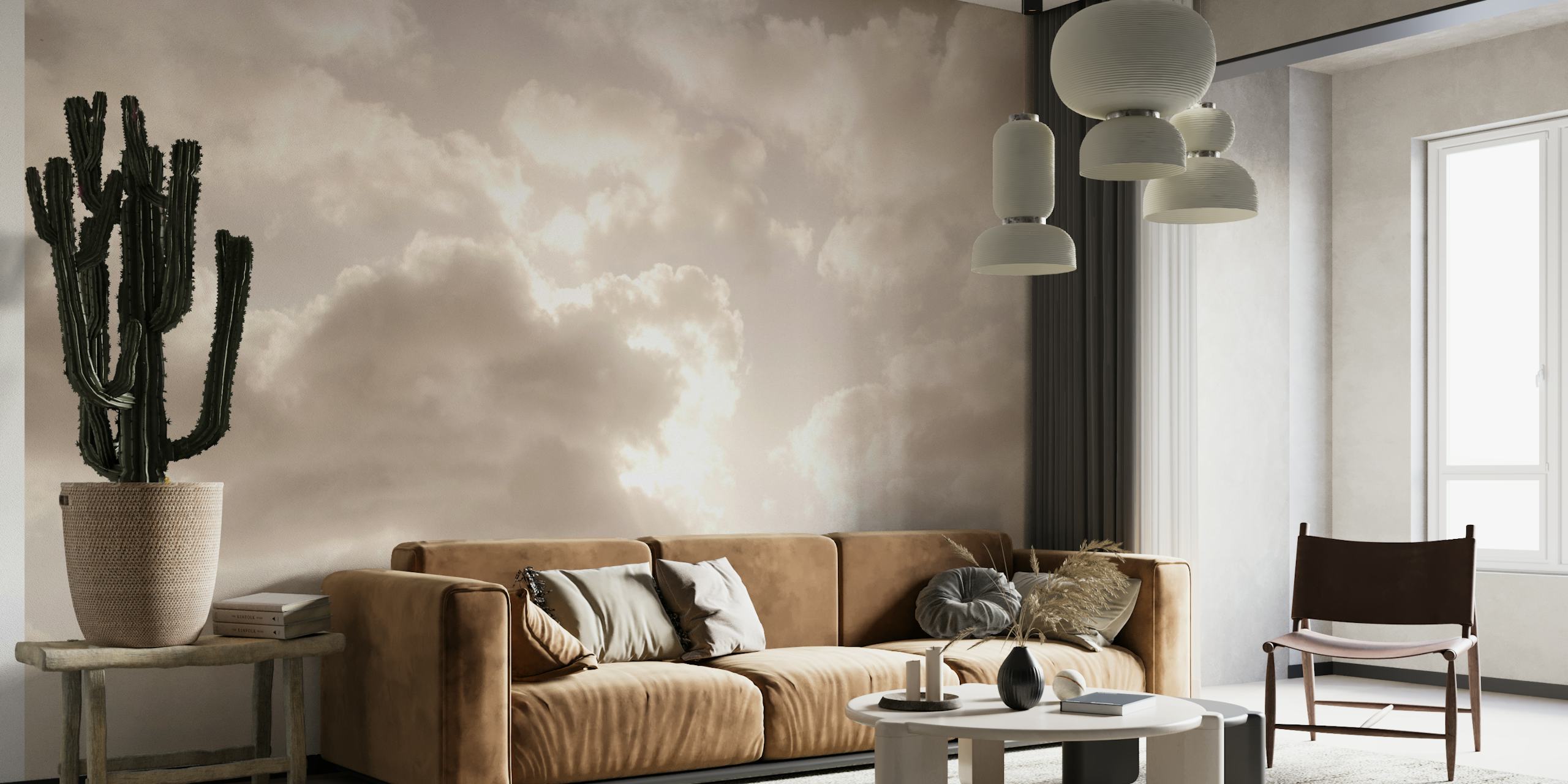 Soft Beige Clouds 2 wallpaper