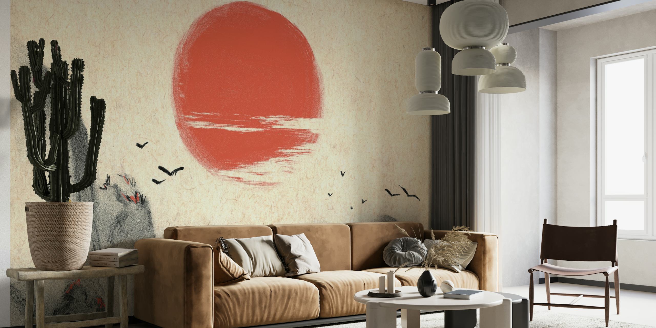 Antique Japan Sun Background papel pintado