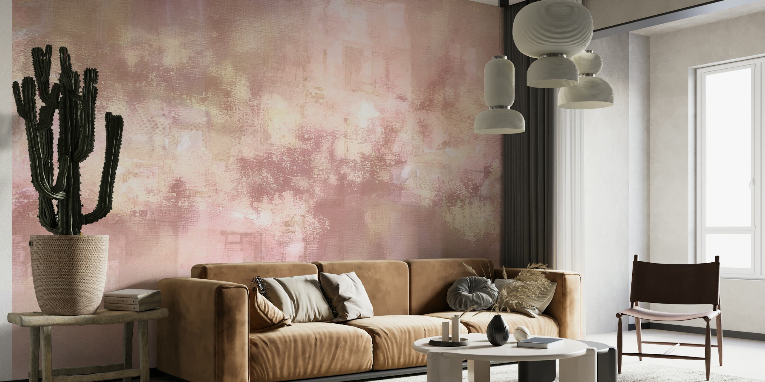 Urban Peach Tapete in einem Zimmer angezeigt