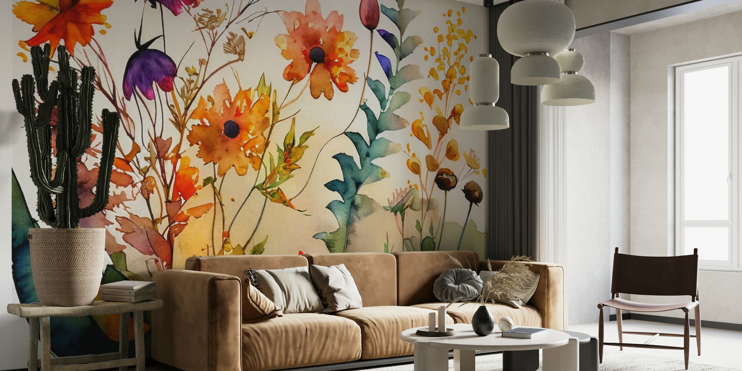 Meadow Flowers in Watercolor wallpaper