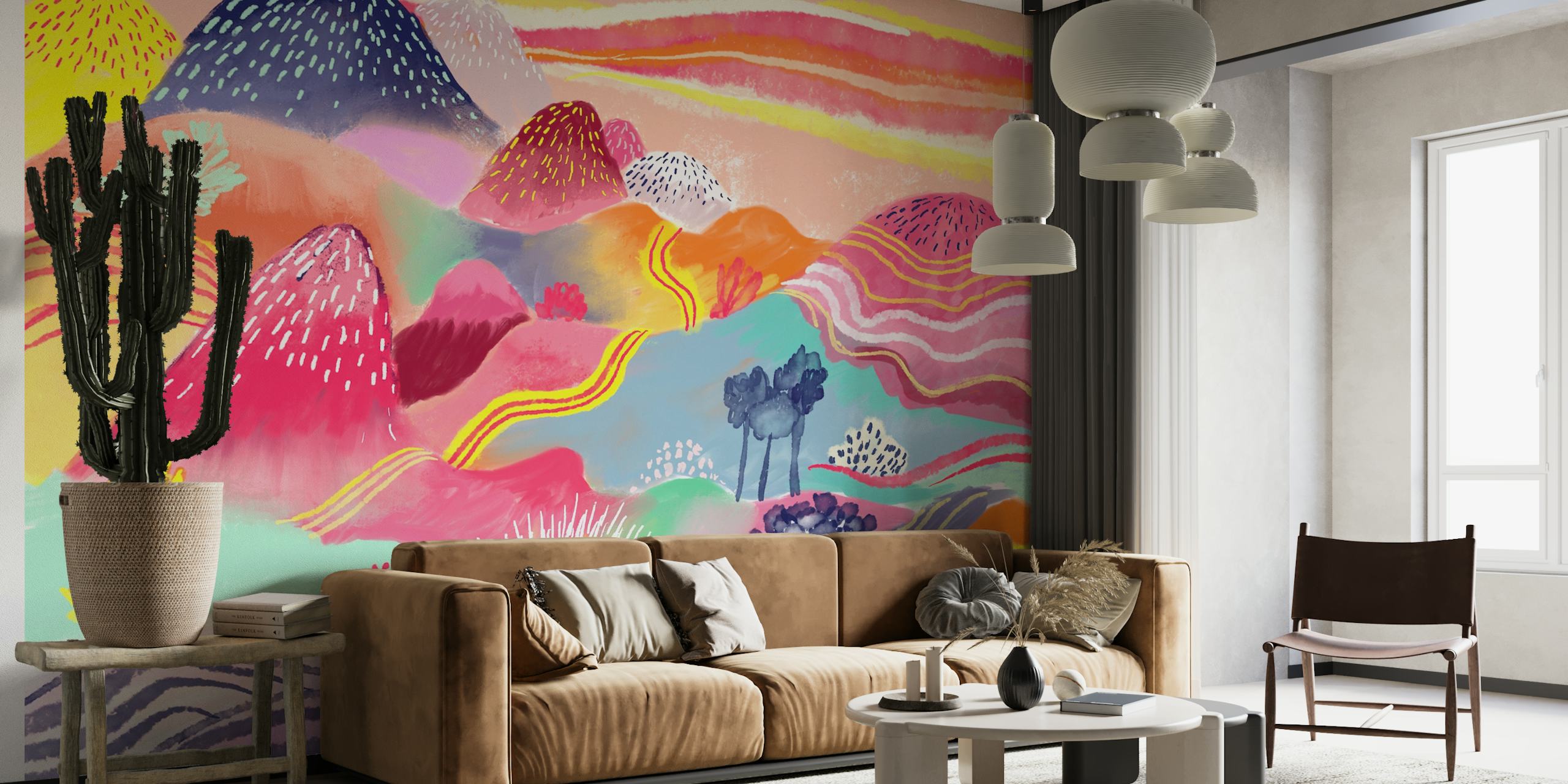 Carta da parati Candy Colored Landscape in una stanza