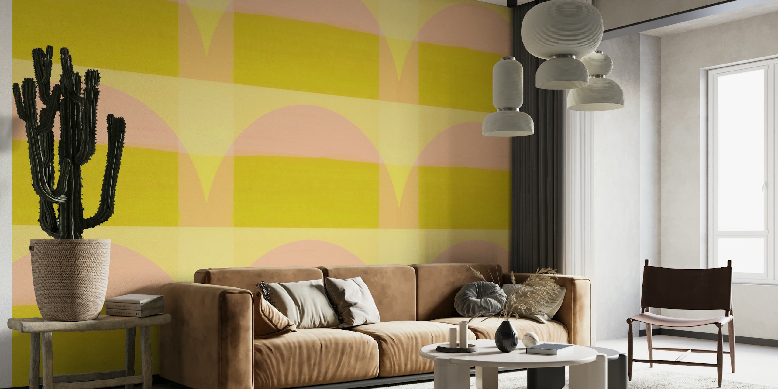 Papier peint Sunrise Bauhaus dans une pièce moderne