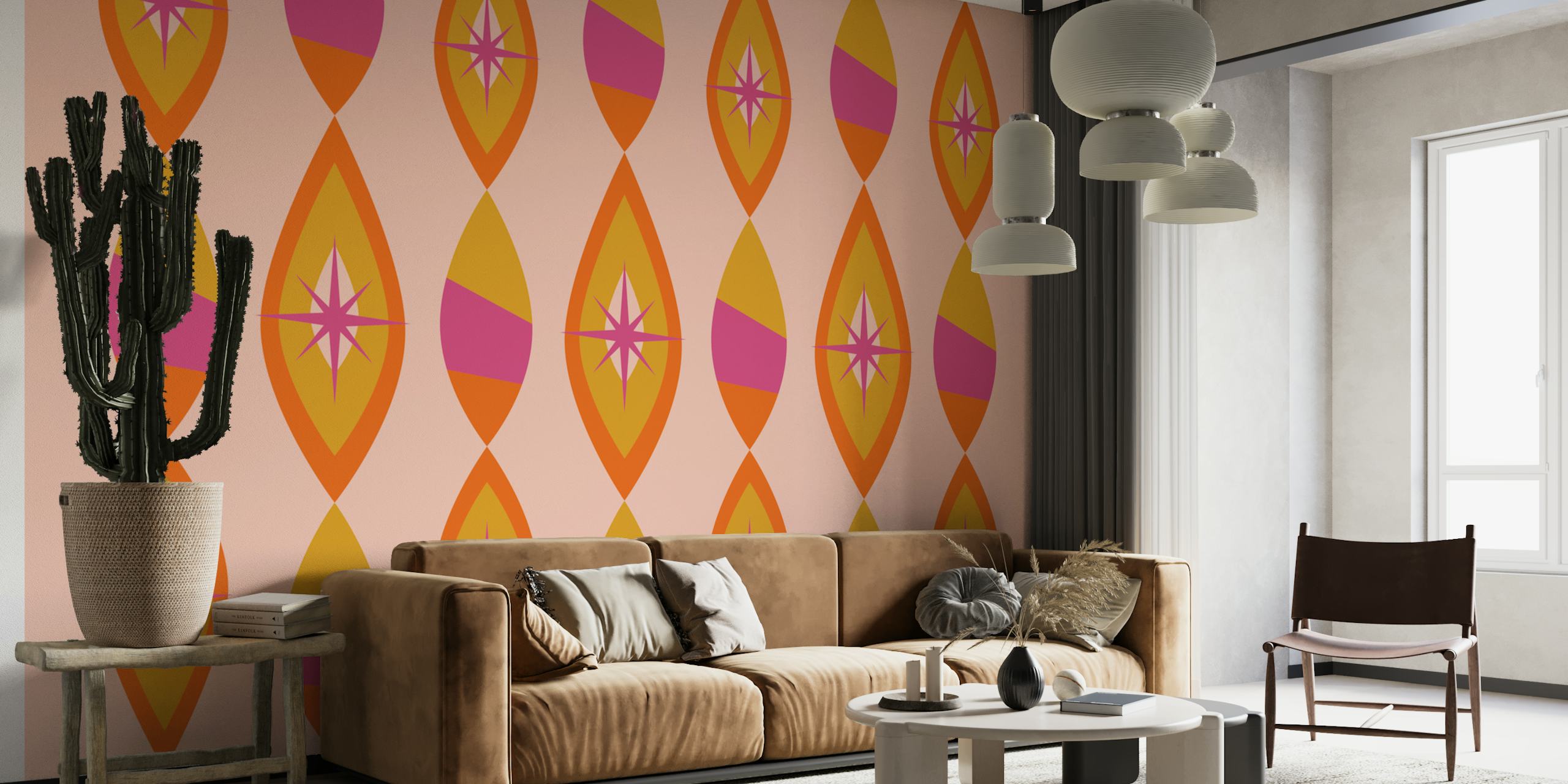 Retro Neon behangontwerp in een kamer