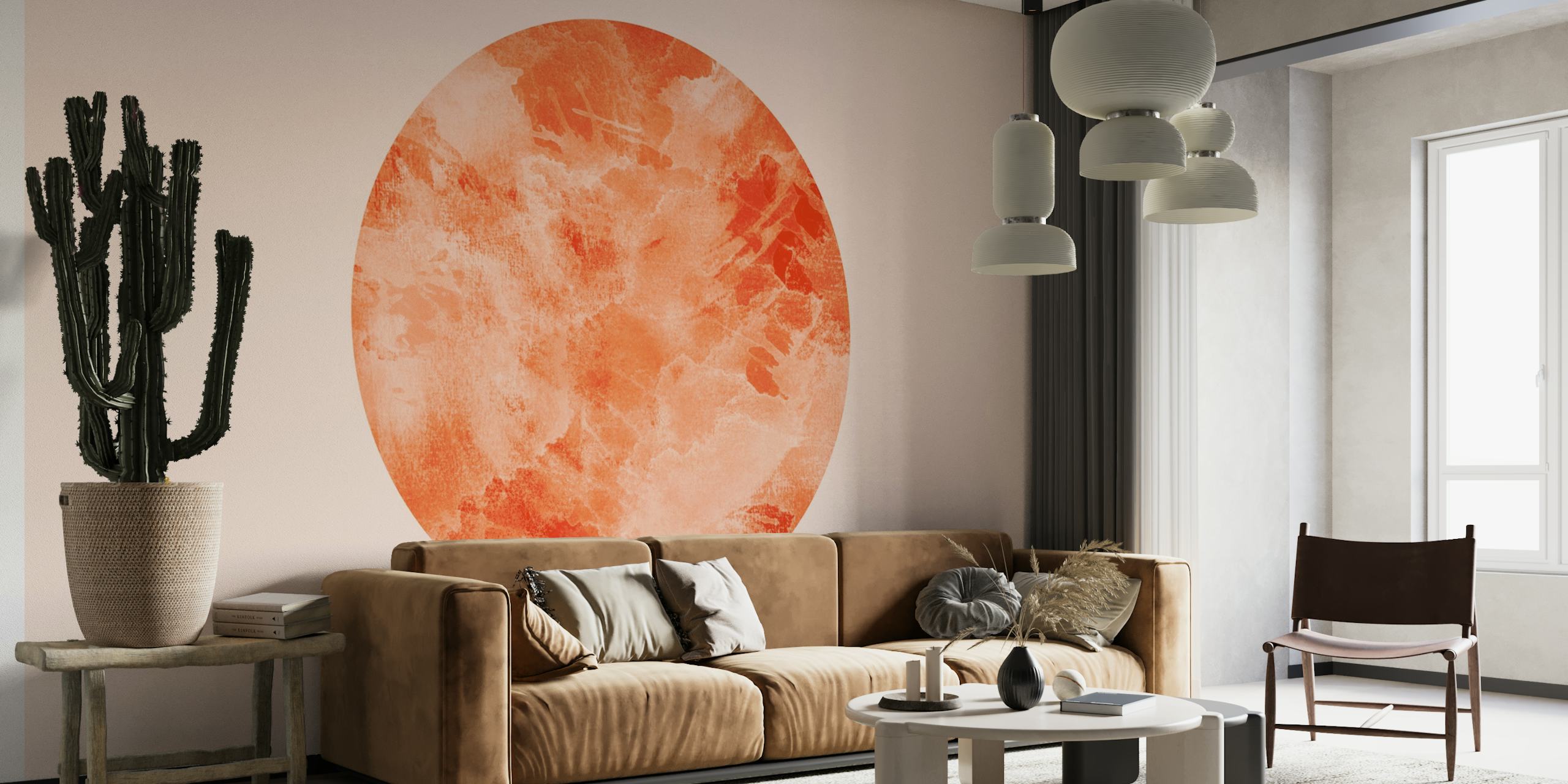 Abstrakt akvarel kosmisk cirkel på en pastel baggrund