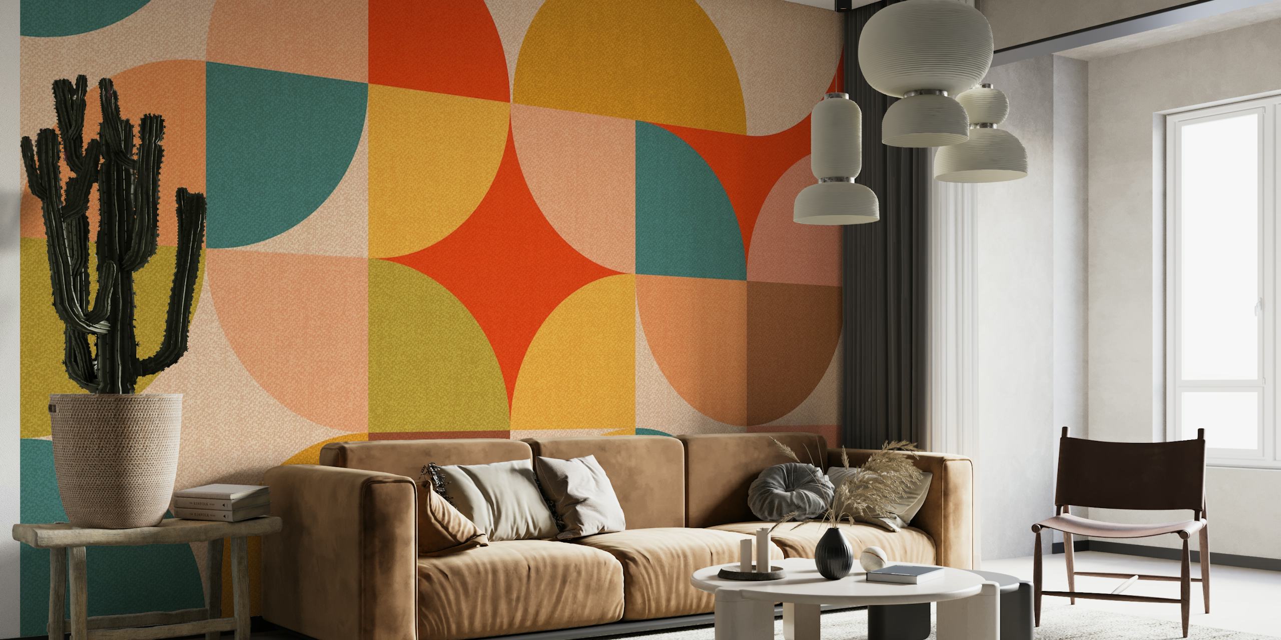 Geometric 50s Mid-Century Abstract Forms wallpaper