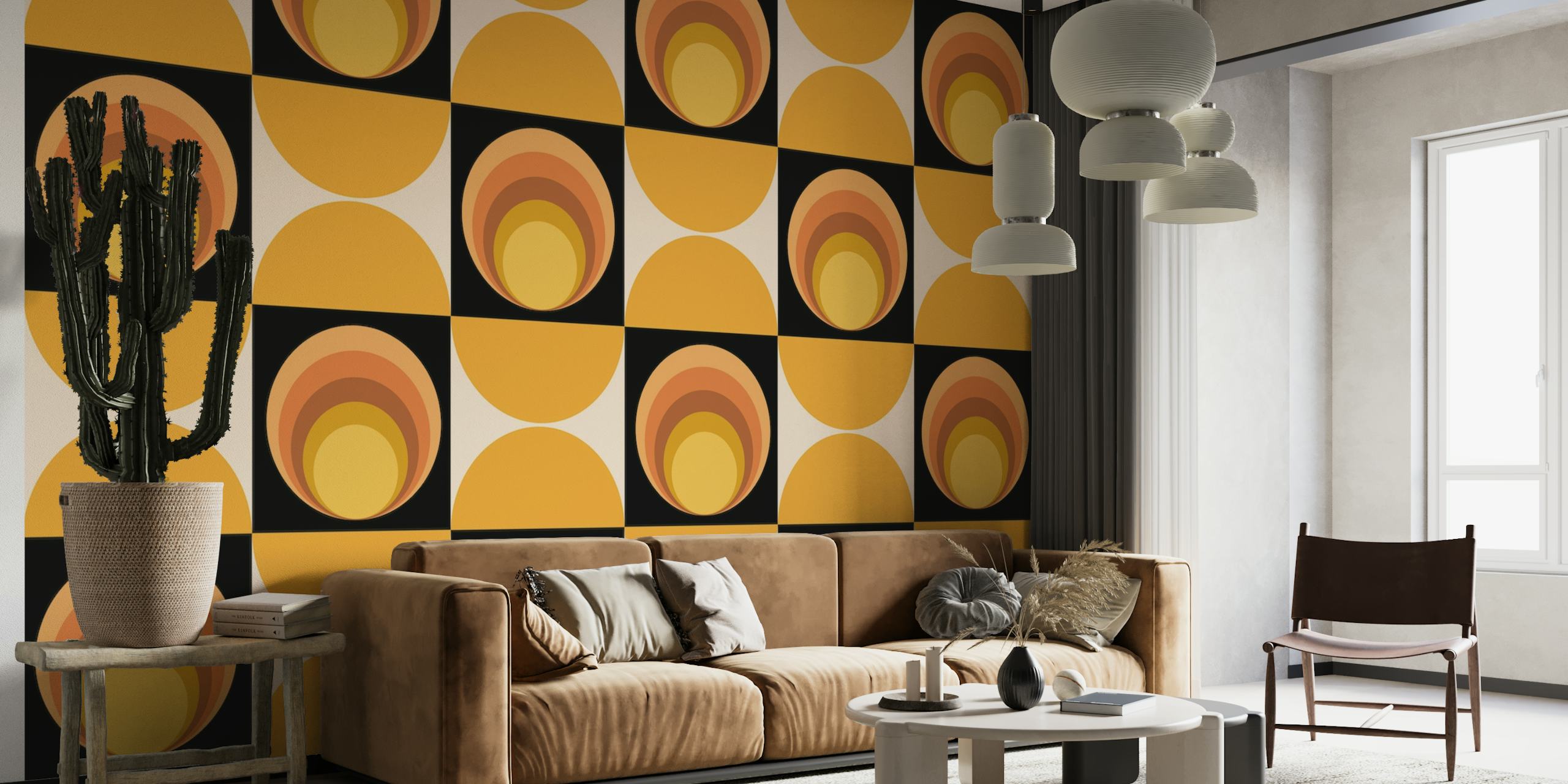 Retro Sun Pattern wallpaper
