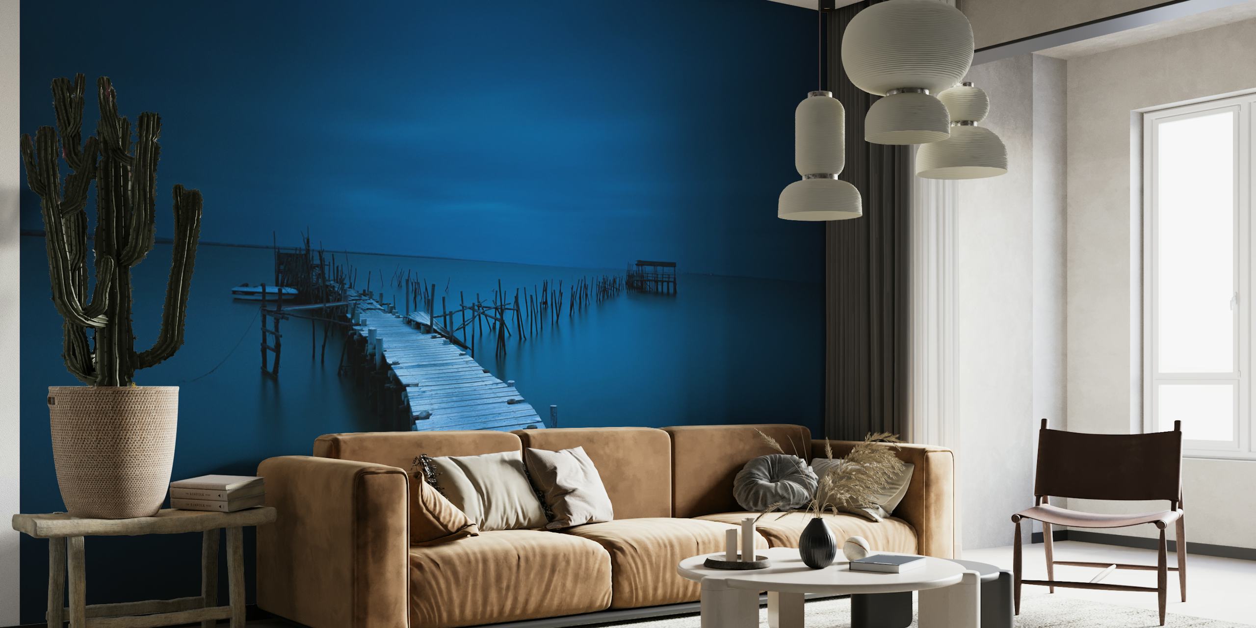 Stilts behang in een gezellige kamer