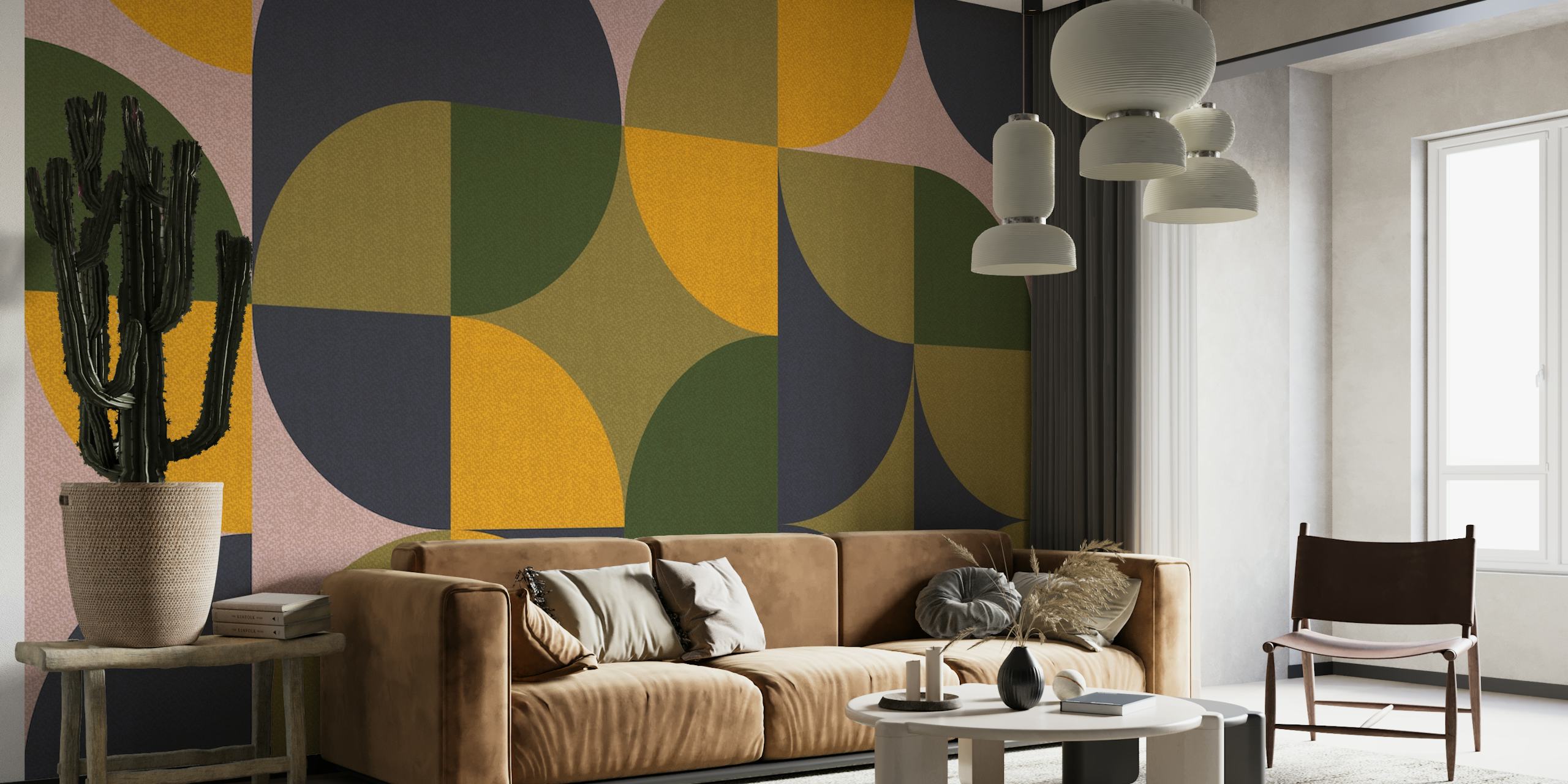 Bold Bauhaus Linen wallpaper