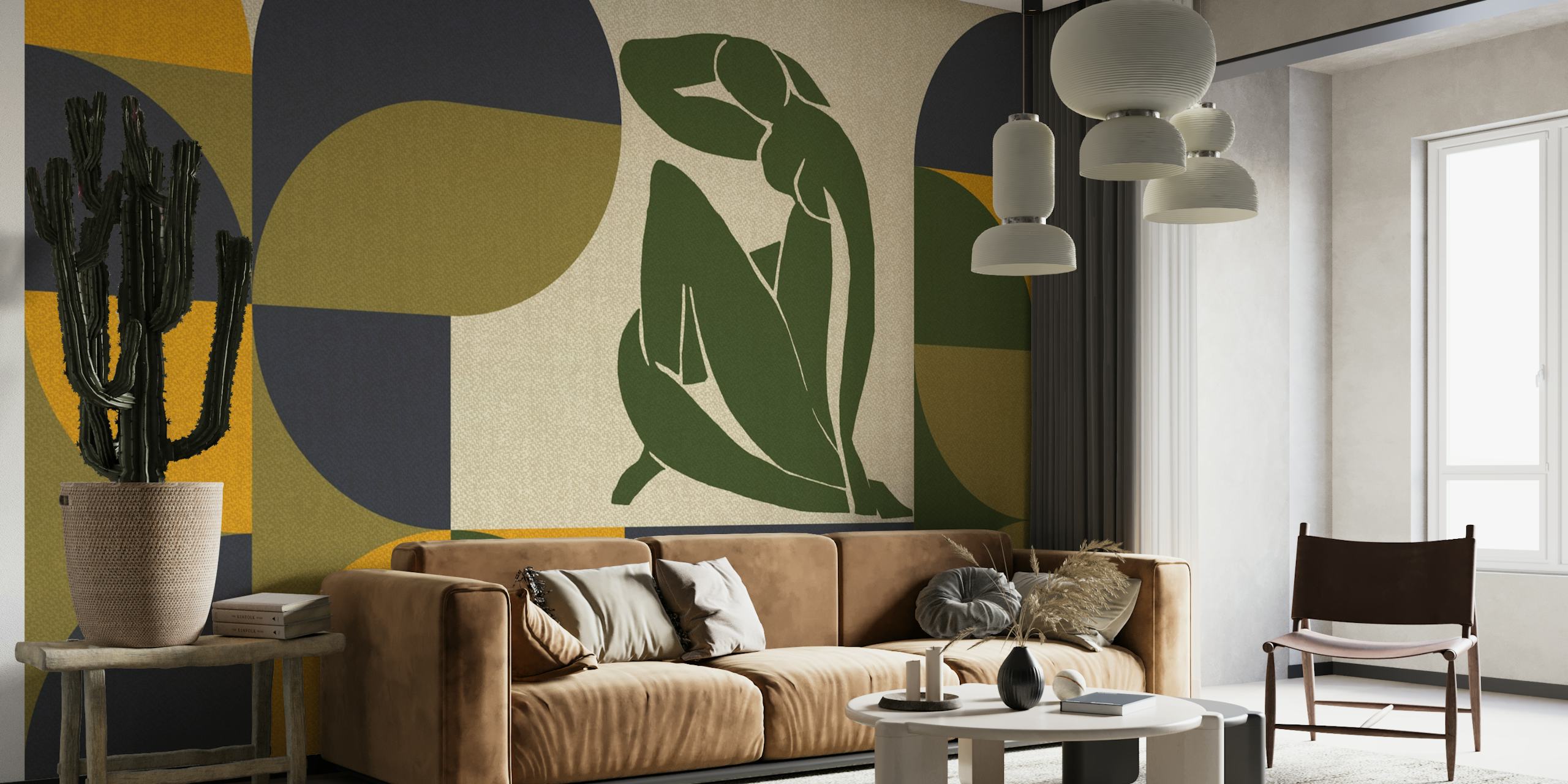 French Mid-Century Fabric wallpaper