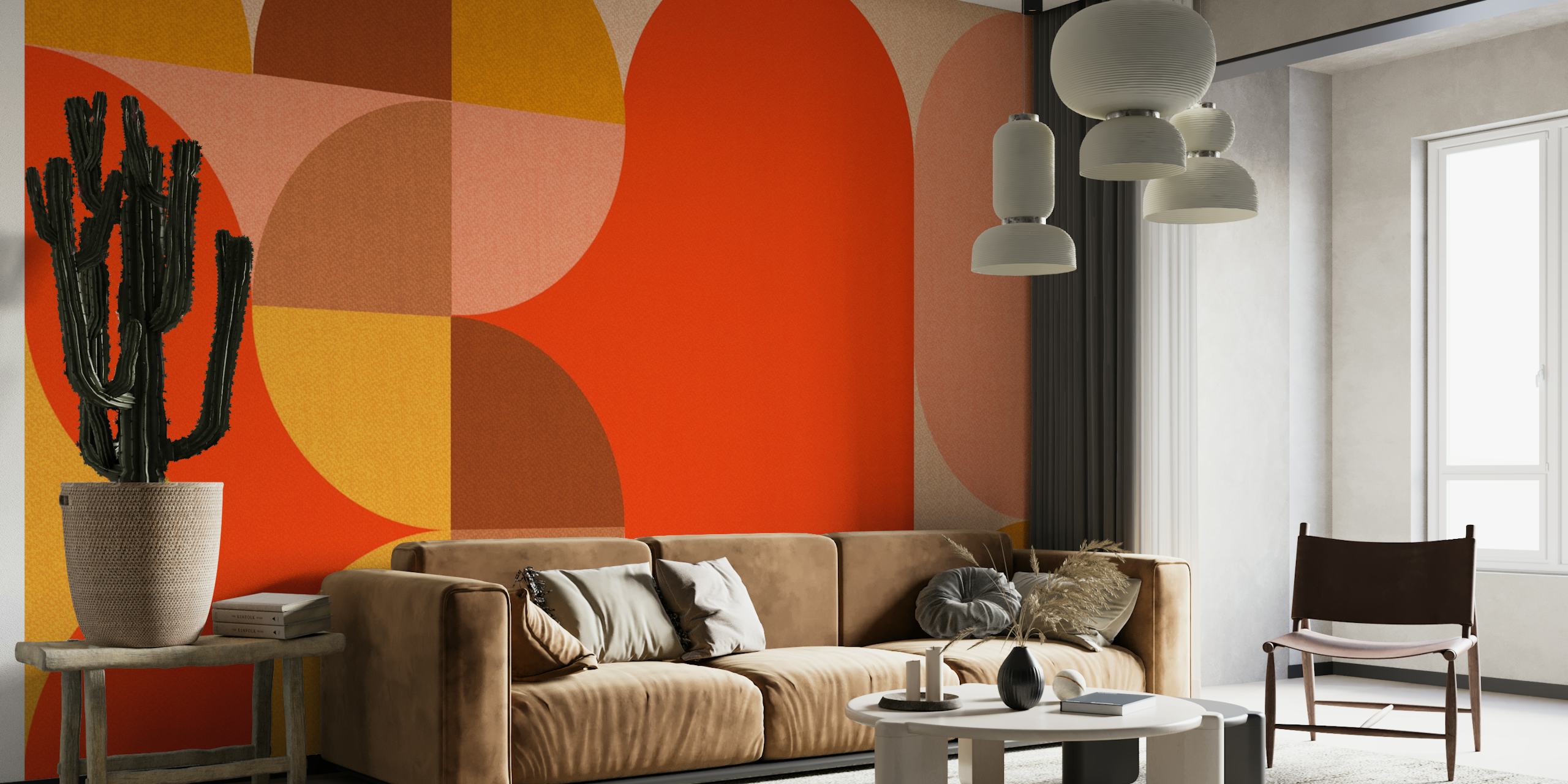 Geometric Mid-Century Abstract Forms wallpaper