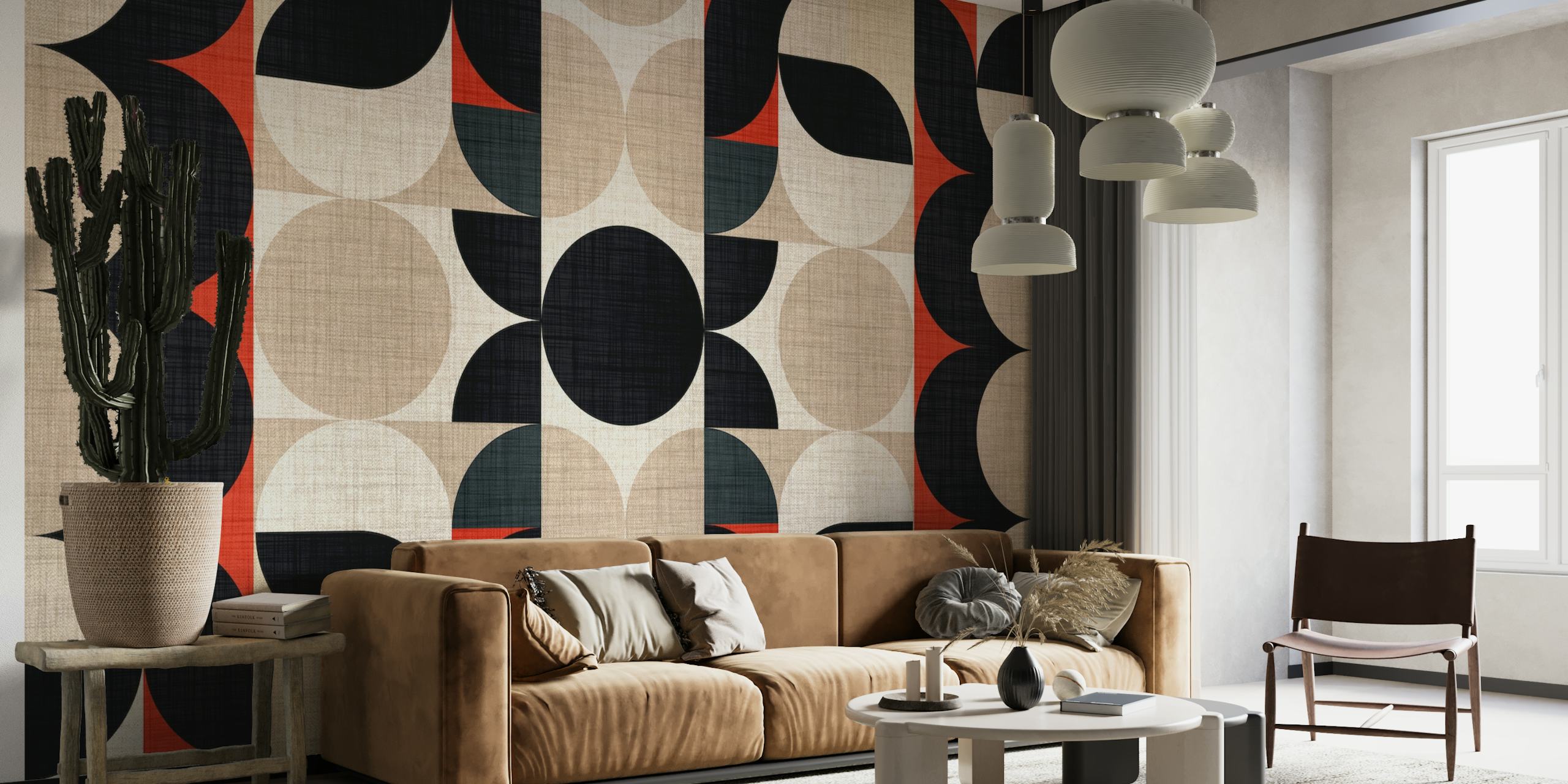 Mid-Century Modern Bauhaus Fabric behang