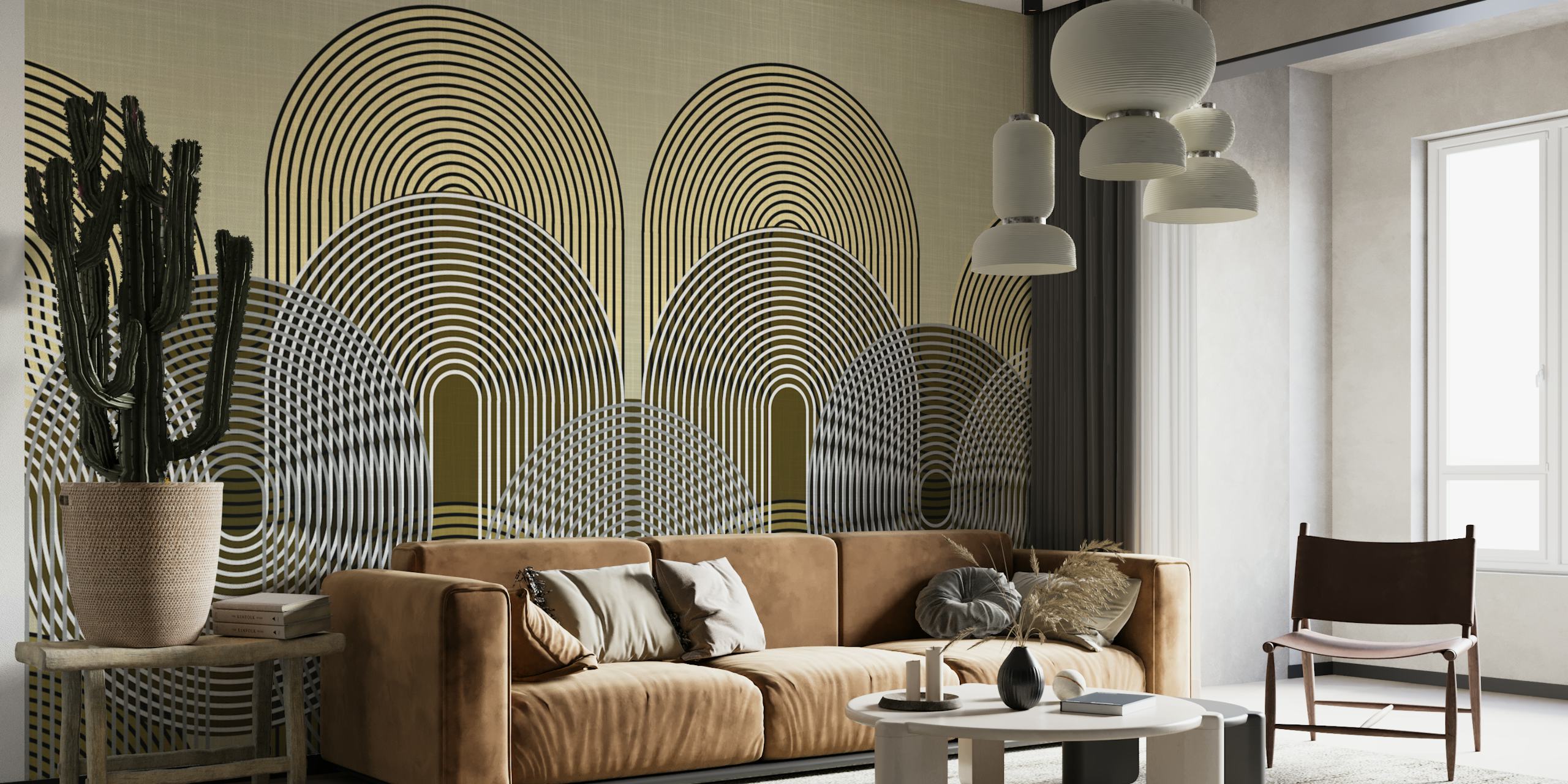 Arch Circle Lines tapet i ett rum