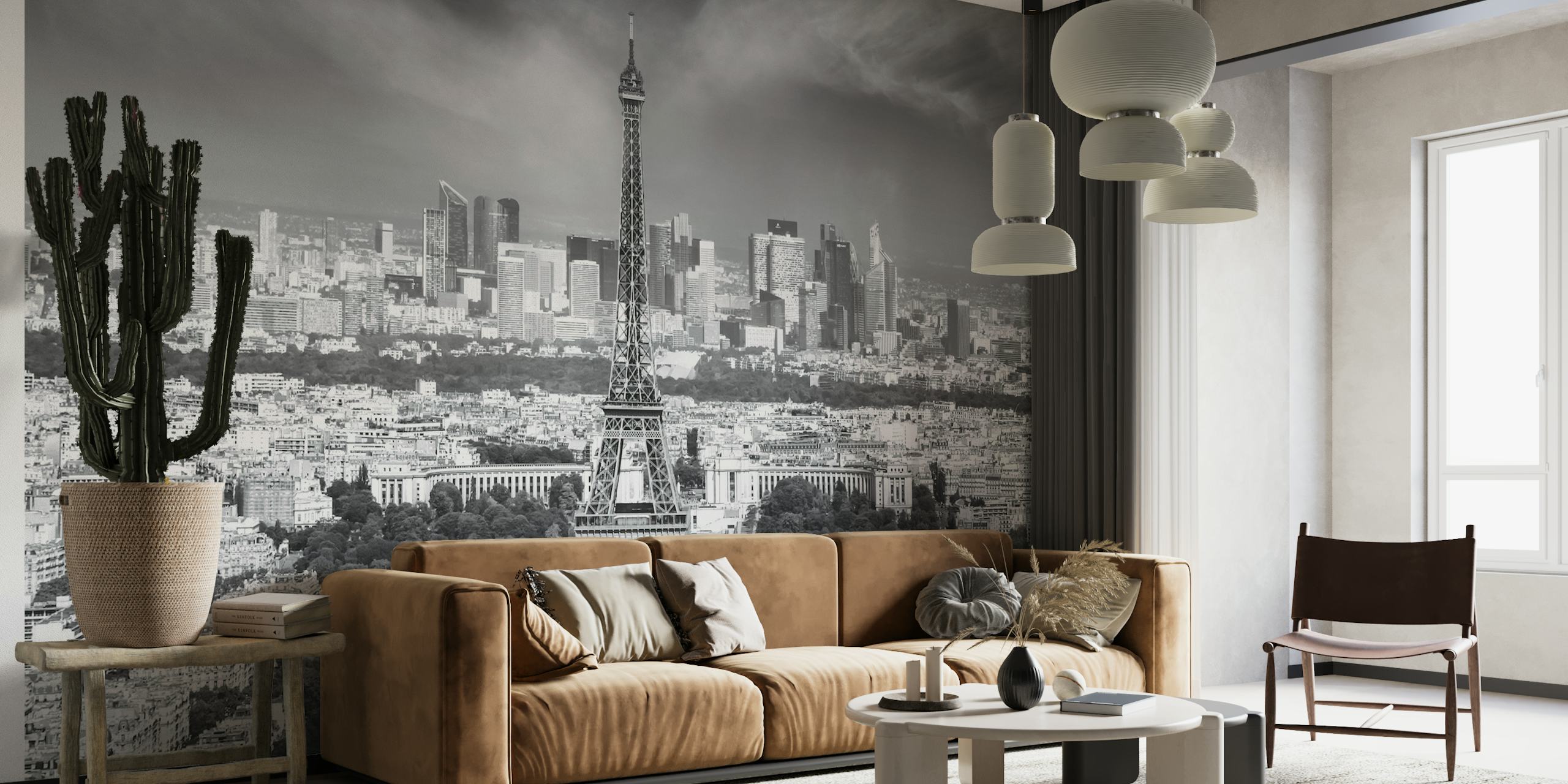 Paris Skyline | Monochrome papel de parede