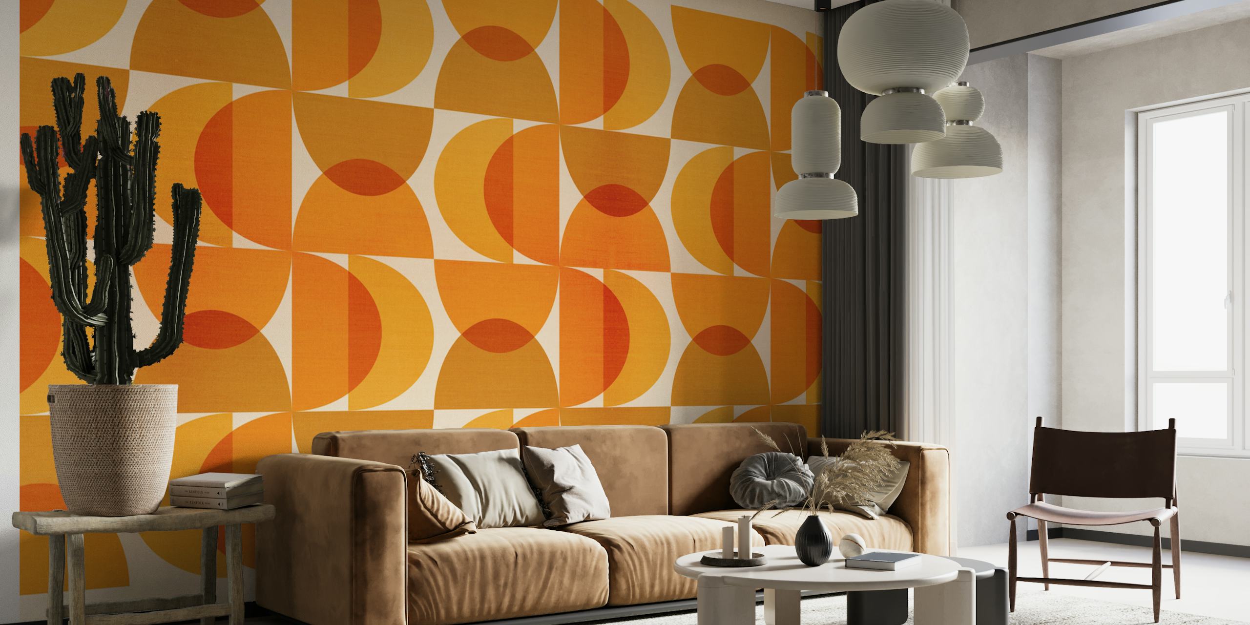 Vivid Mid Century Bauhaus Fall wallpaper pattern
