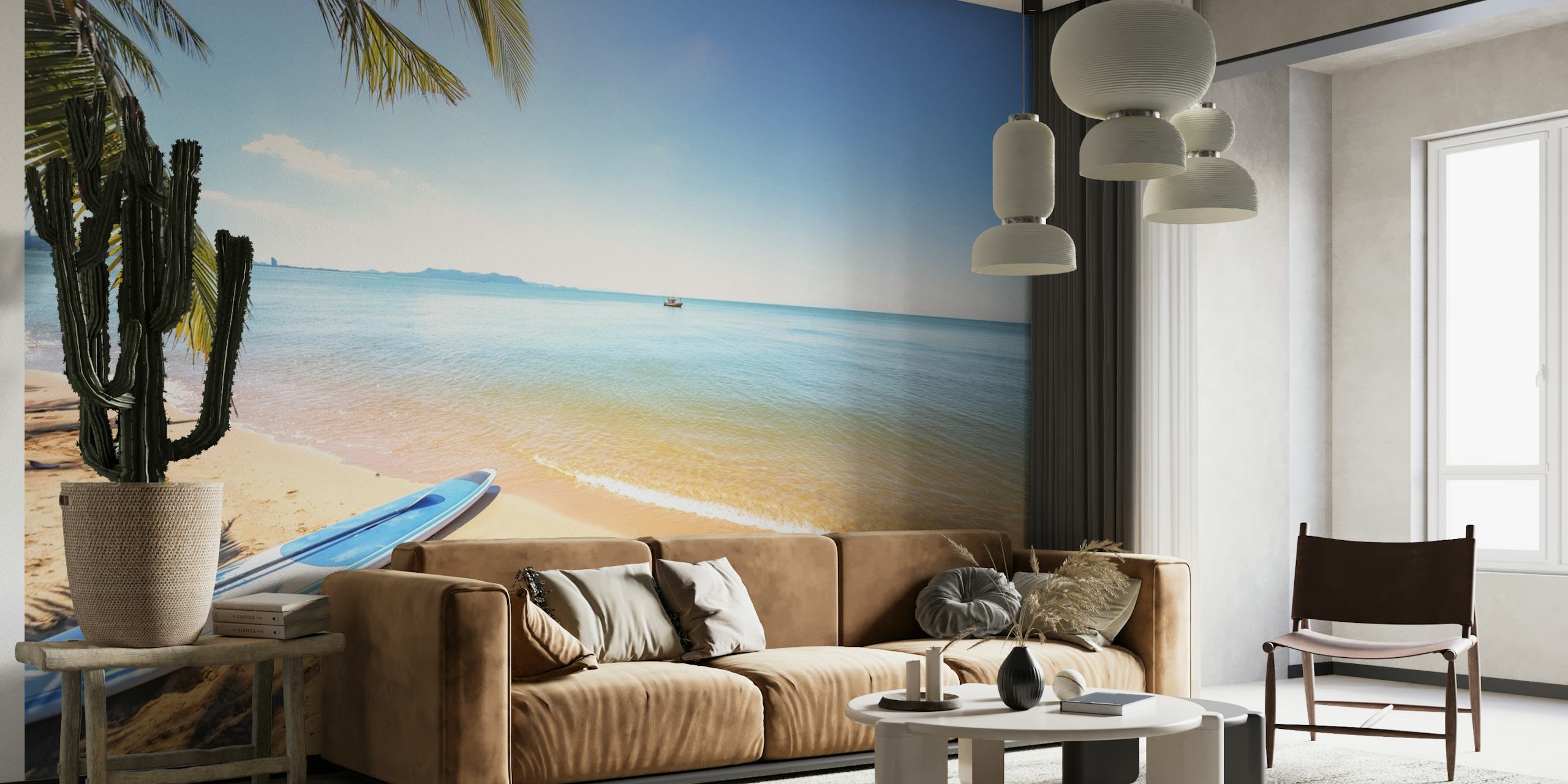 Beach Side landschapsbehang in een kamer