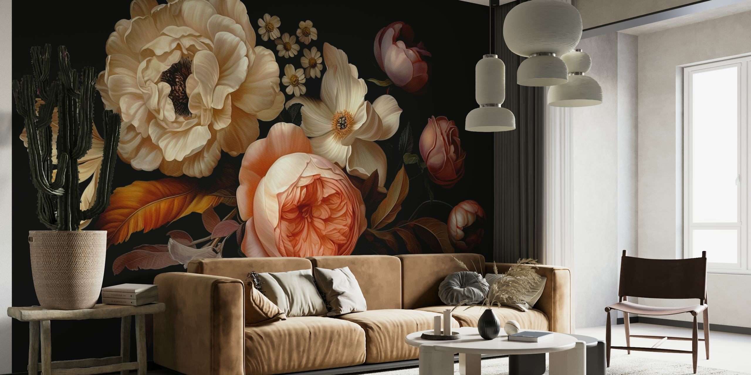 Dark Moody Opulent Baroque Flower Garden 1 wallpaper