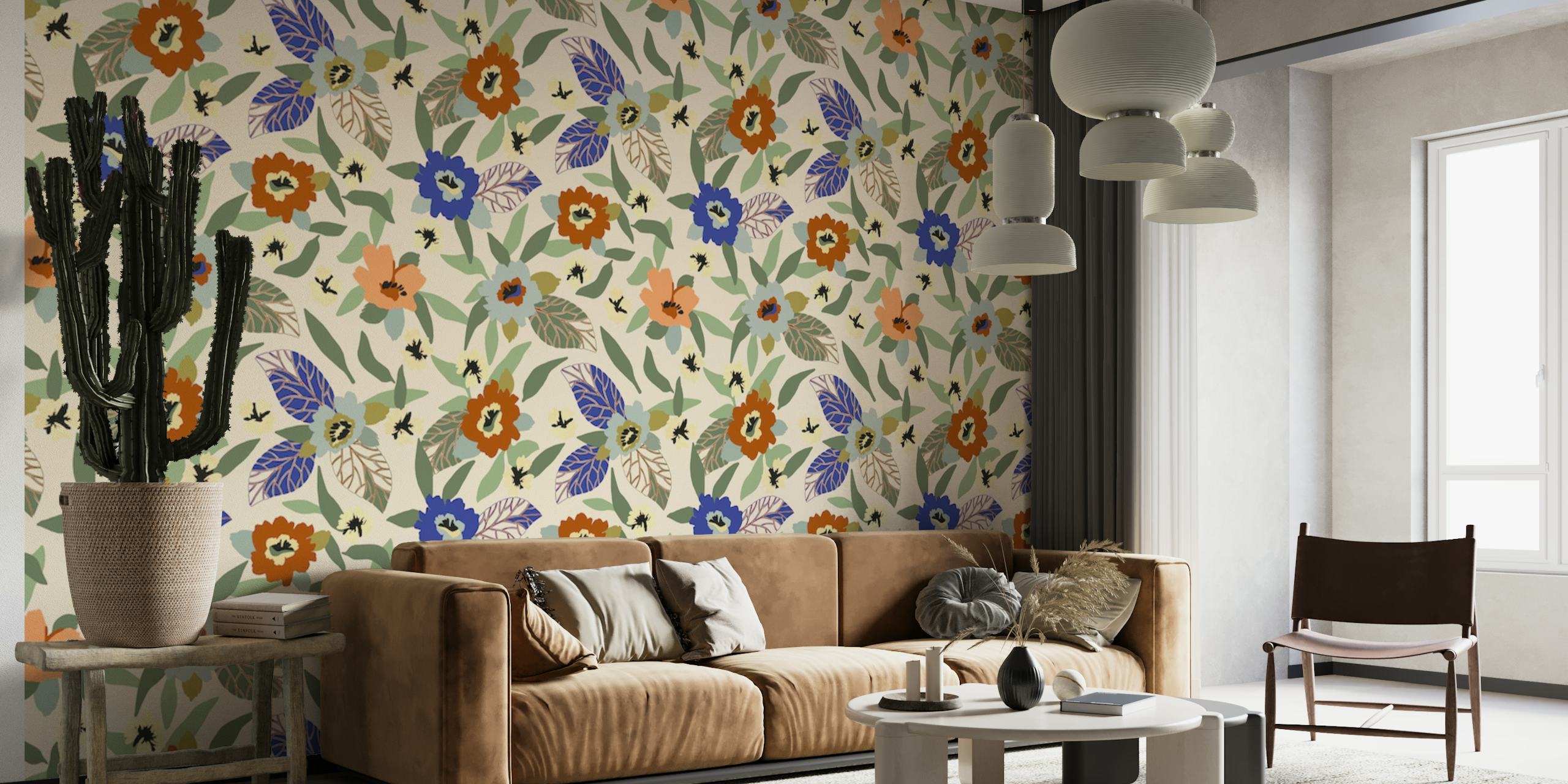 Modern floral garden CDP 1 wallpaper