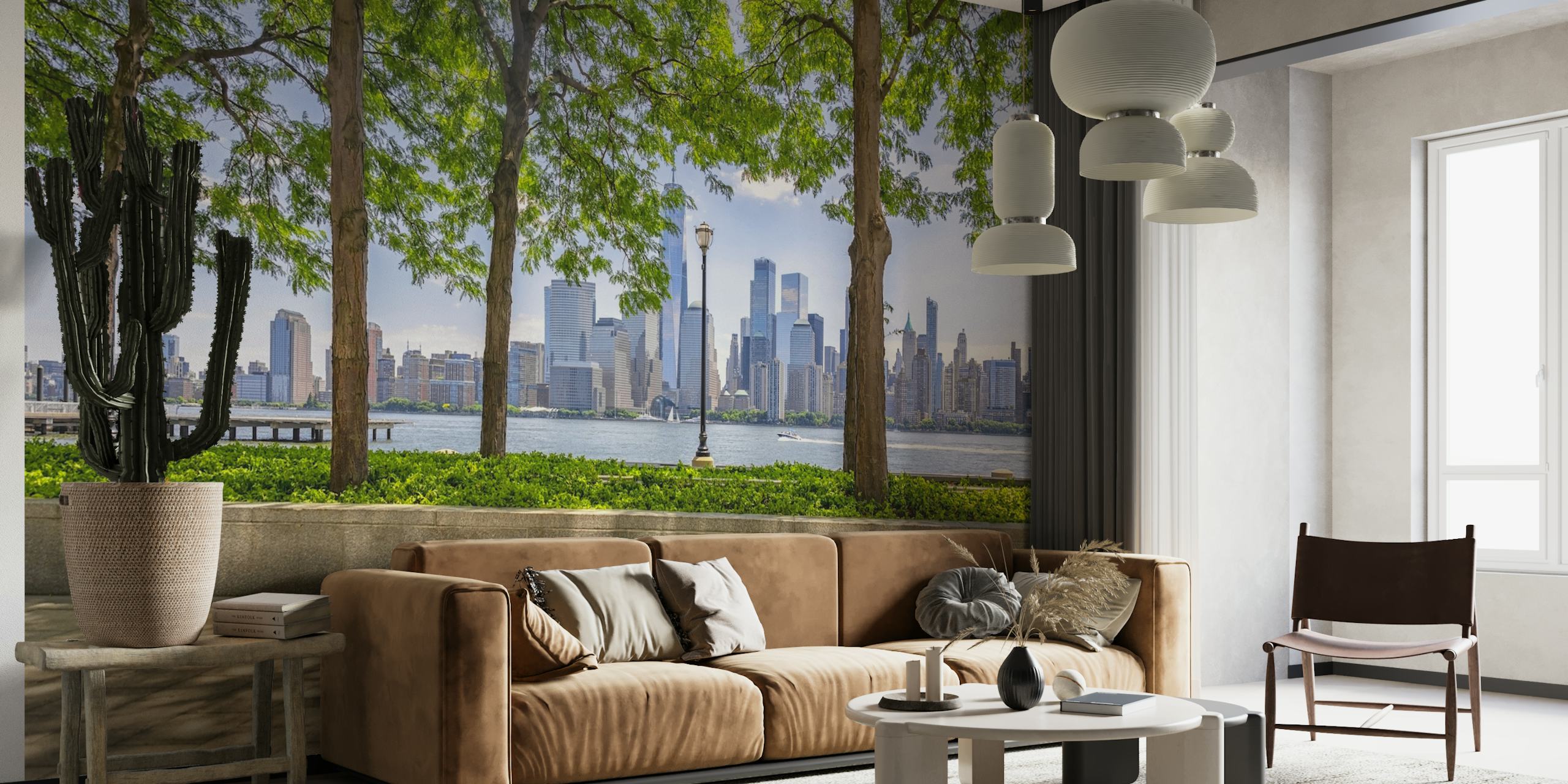 New Jersey skyline tapet i et rum