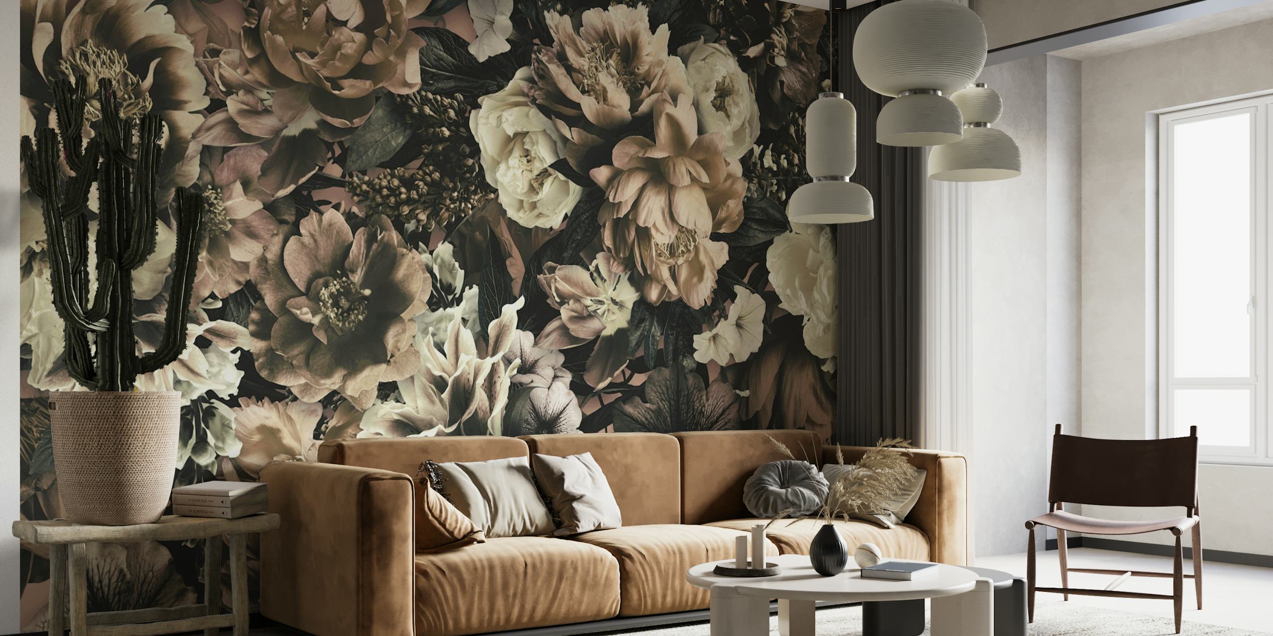 Floral Baroque Opulence Ivory Beige wallpaper