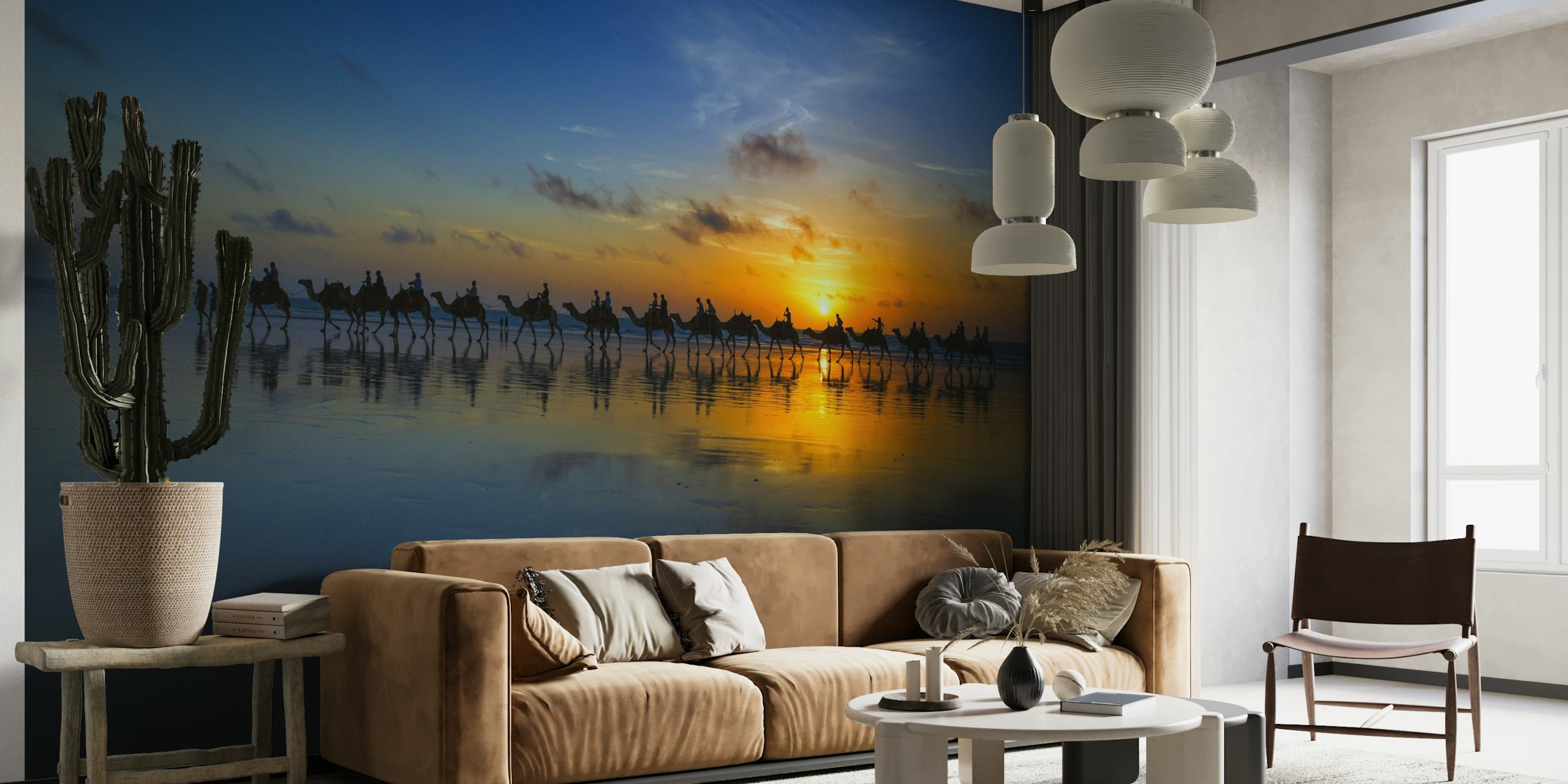 Sunset Camel Ride wallpaper