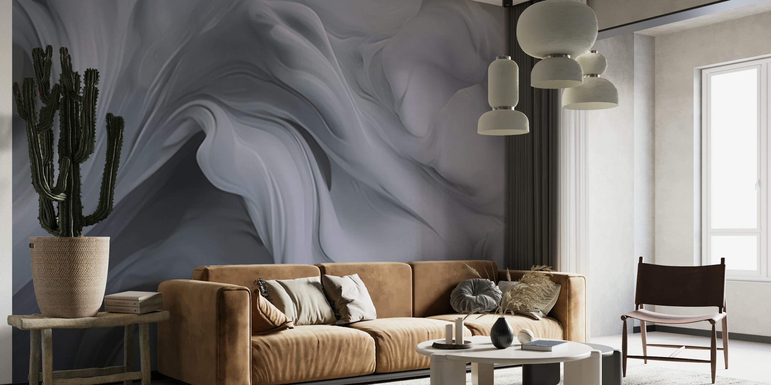 Ethereal fluid grey tapet i et rom