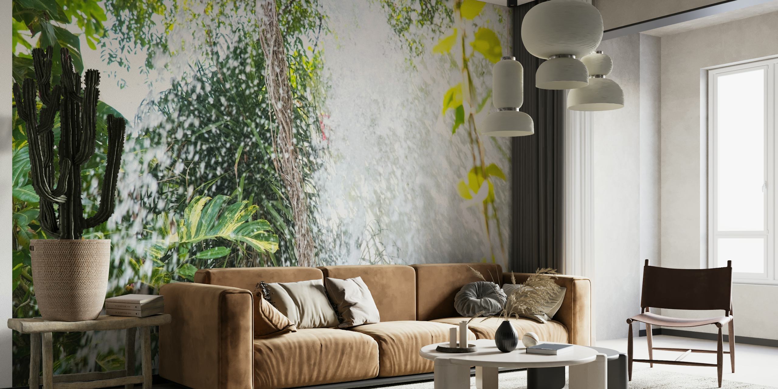 Tropical Leaves Waterfall Dream 1 wallpaper