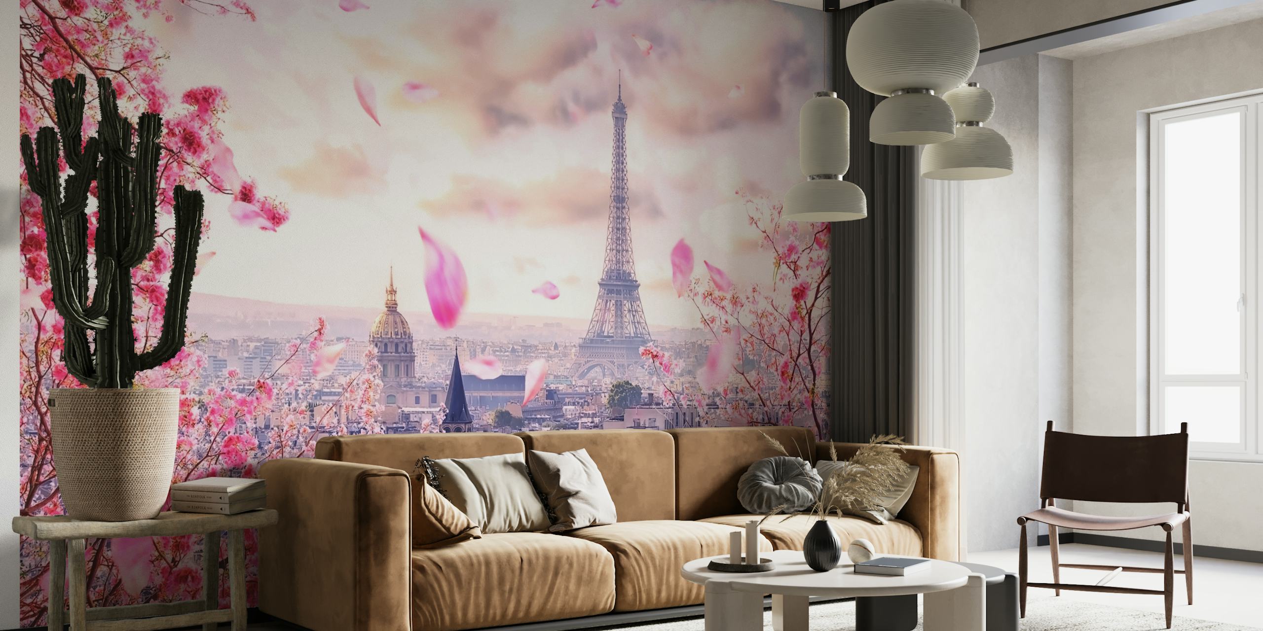 Pink Paris behang