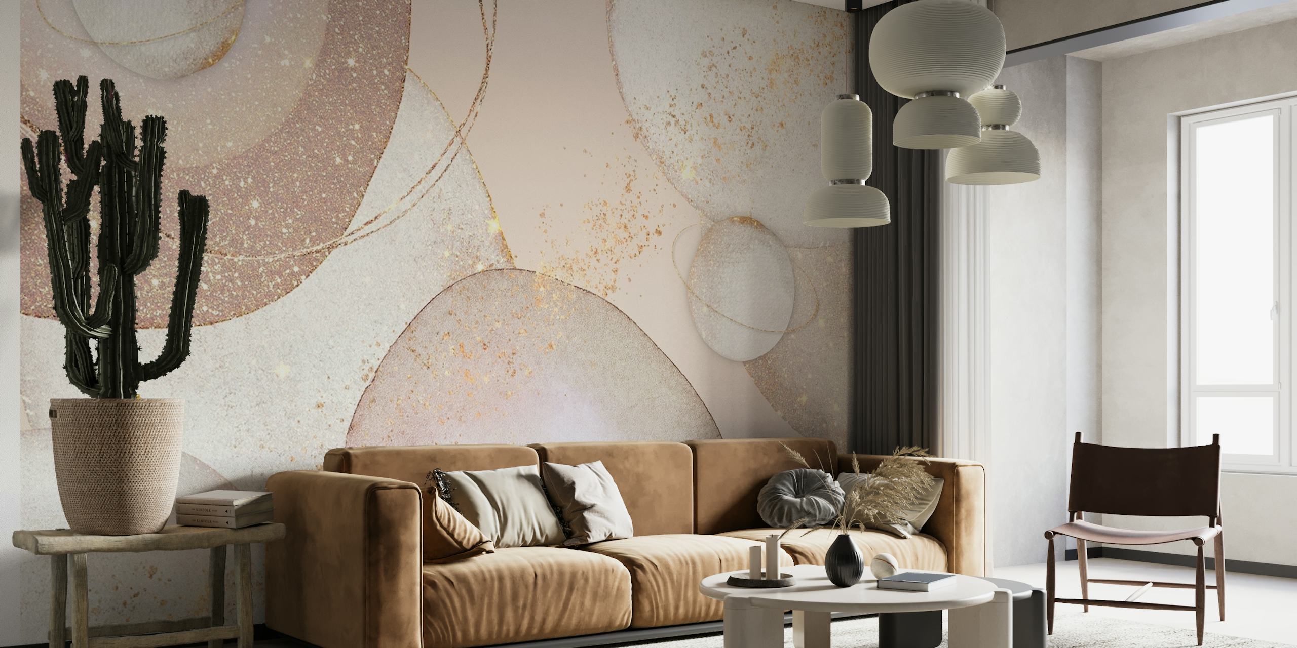 GOLDEN GALAXY PLANETS by MS wallpaper