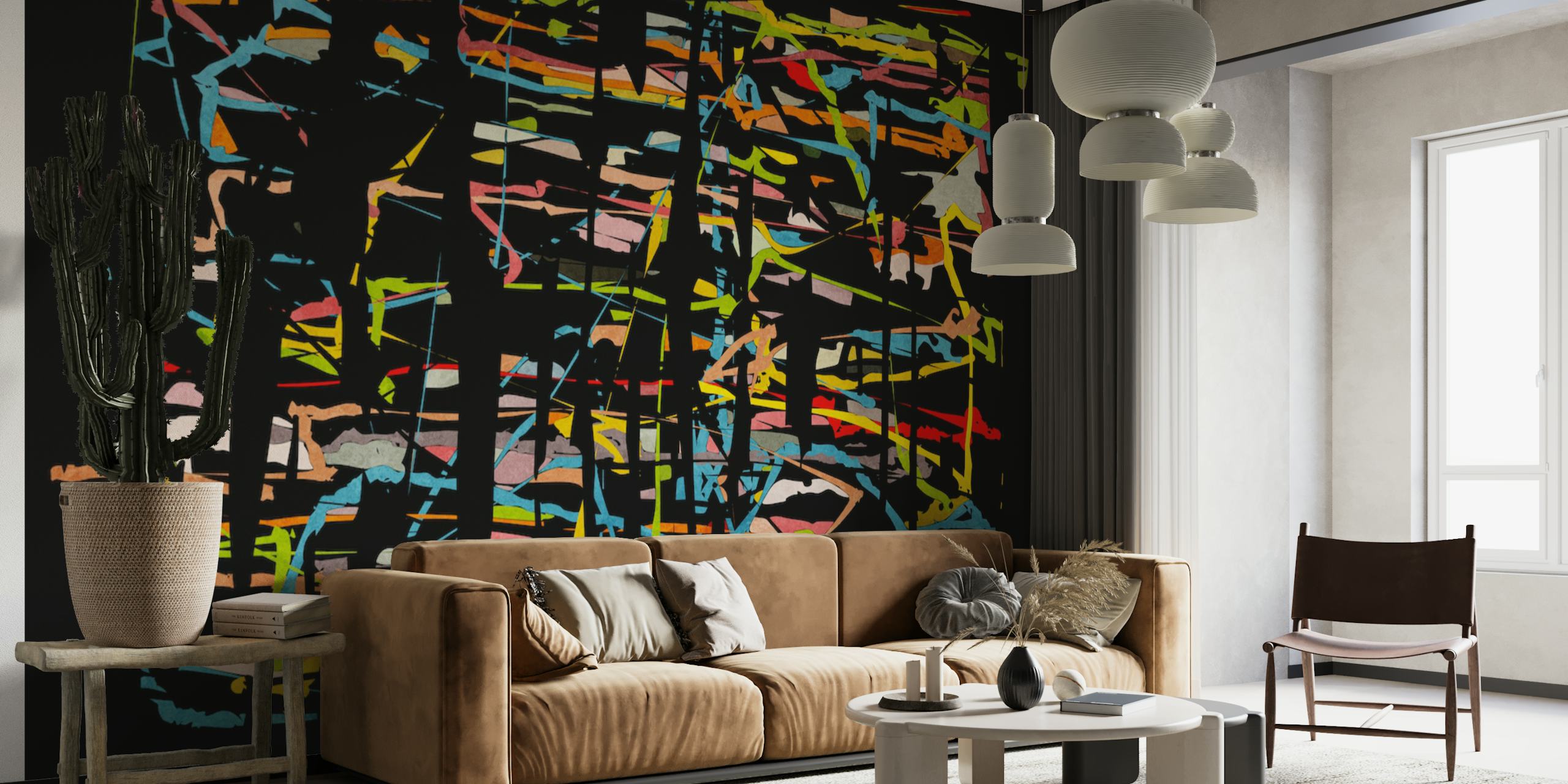 Urban Pollock 5 wallpaper in a modern room