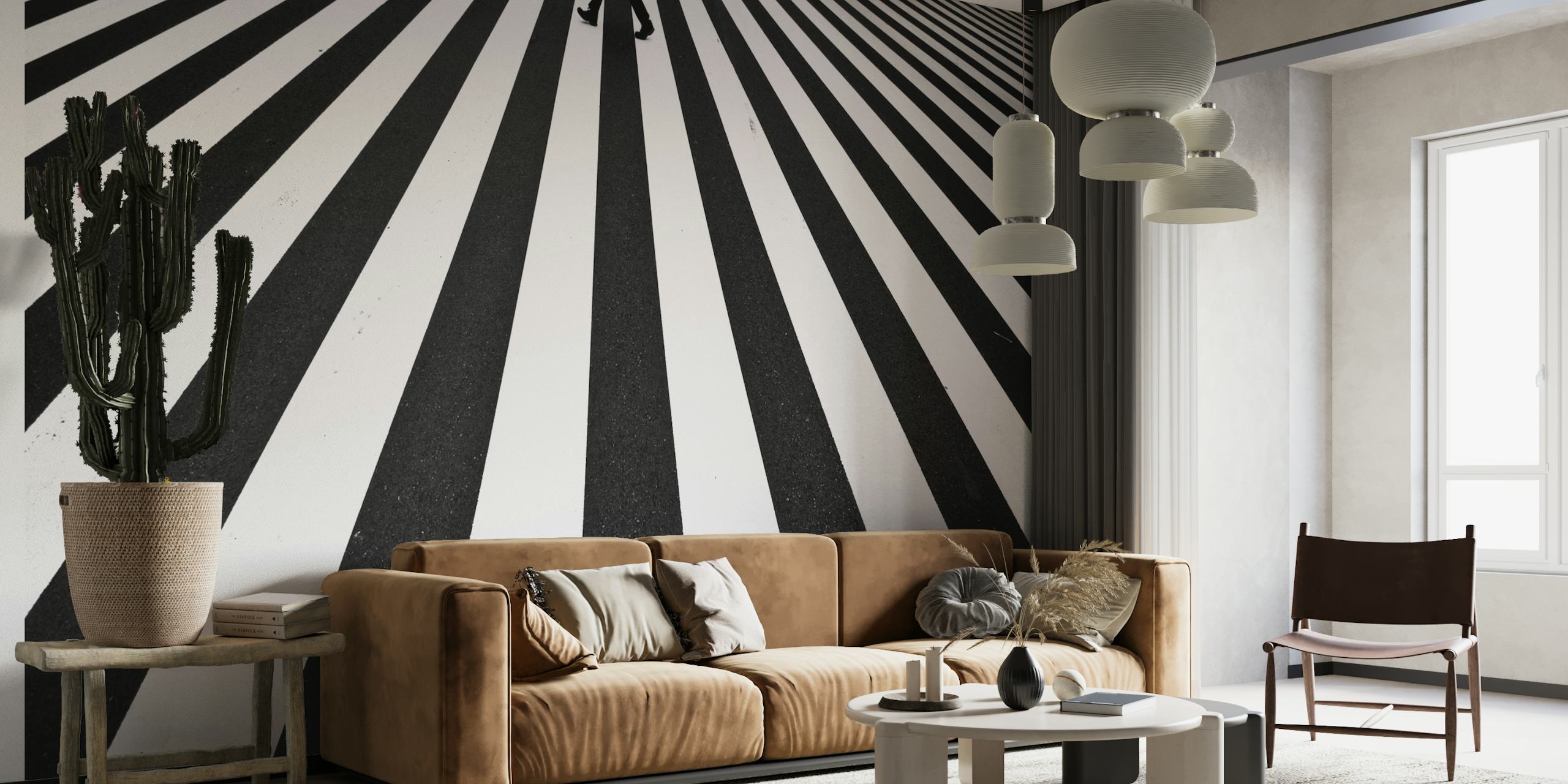 Design della carta da parati Stripe in una stanza