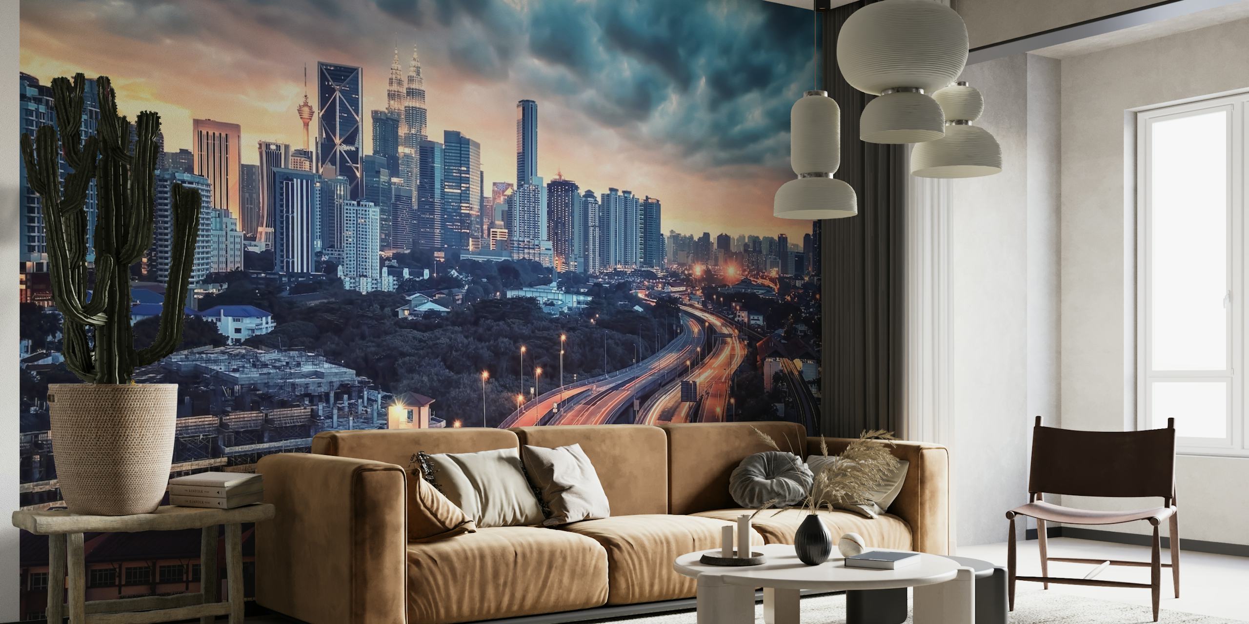 Kula Lumpur wallpaper in a modern room