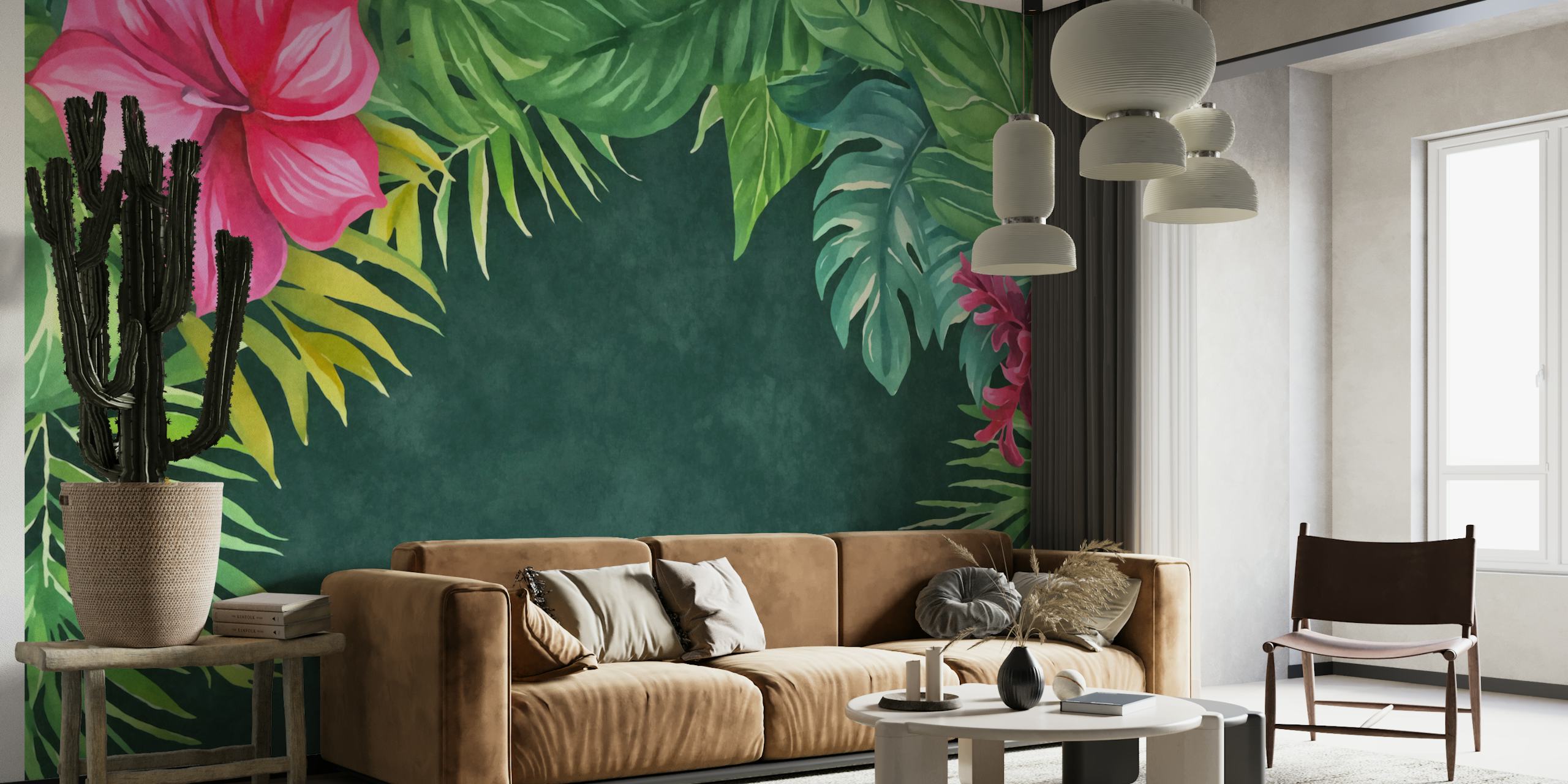 Lush Garden Reverie watercolor wallpaper design