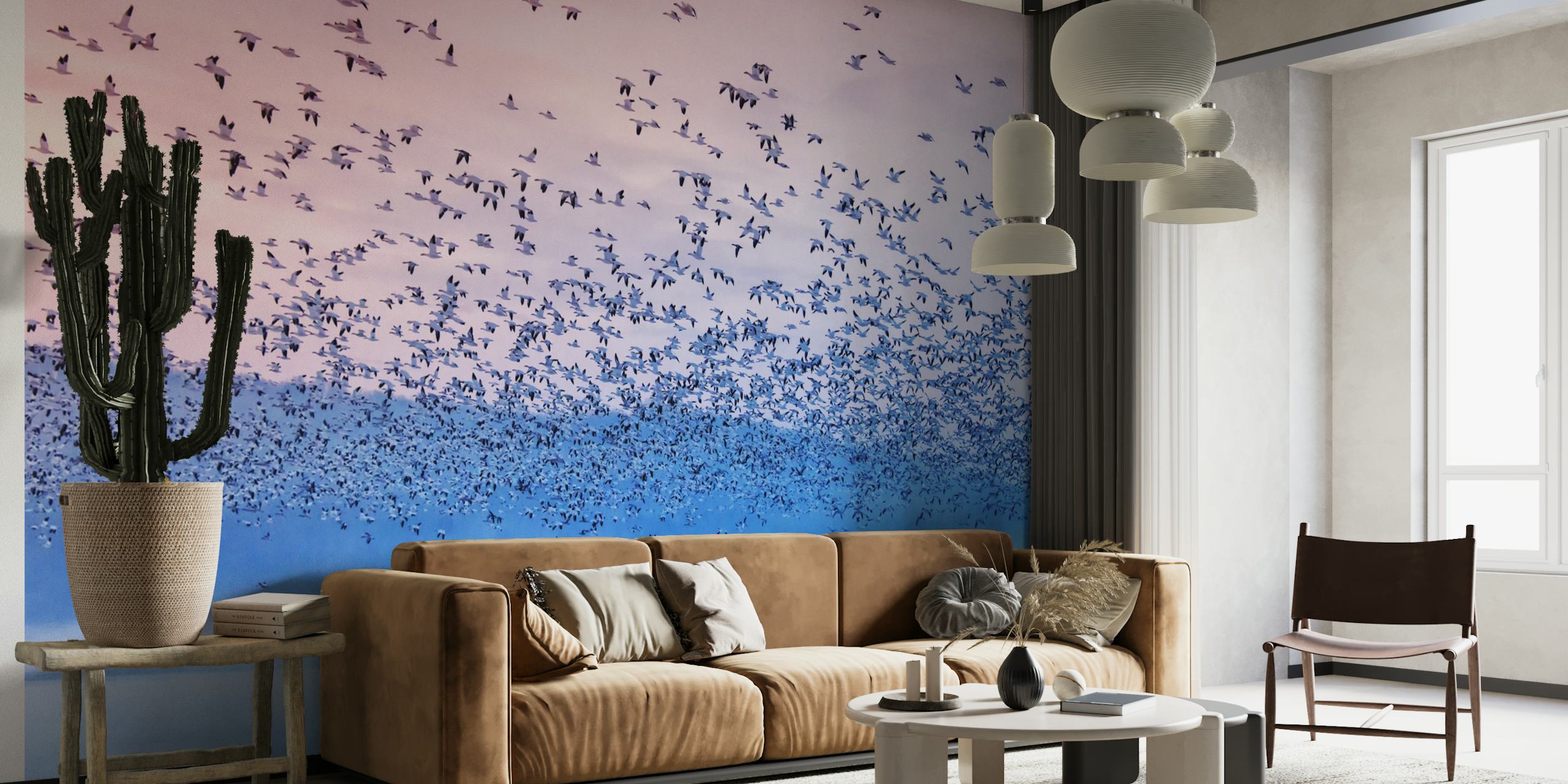 Υπόβαθρο του flying in the fogging morning σε ομιχλώδη τοπία