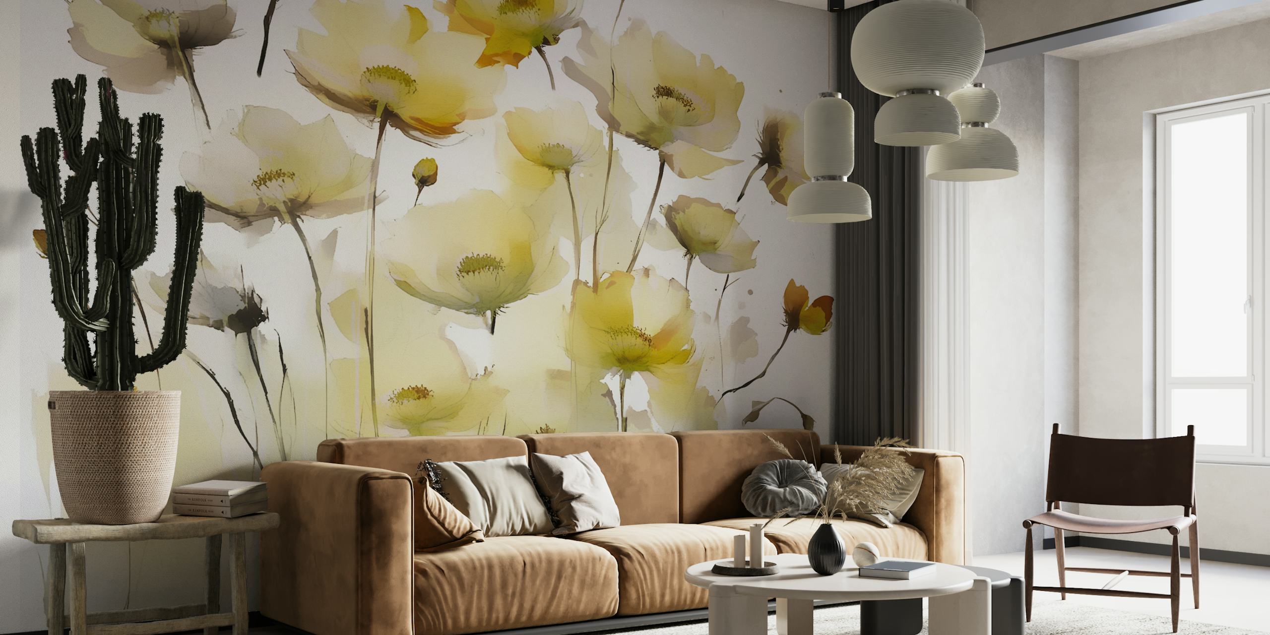 Ταπετσαρία Sunrise Wildflowers σε δωμάτιο