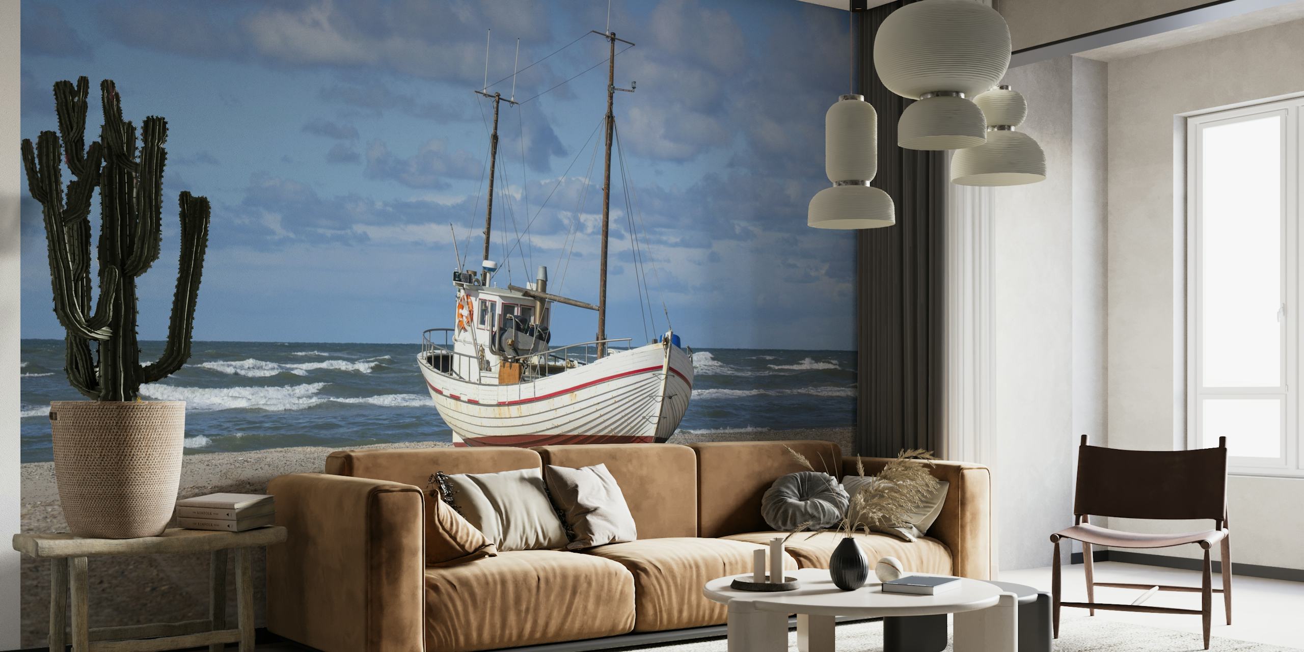 Denmark Beach Fishing Boat wallpaper