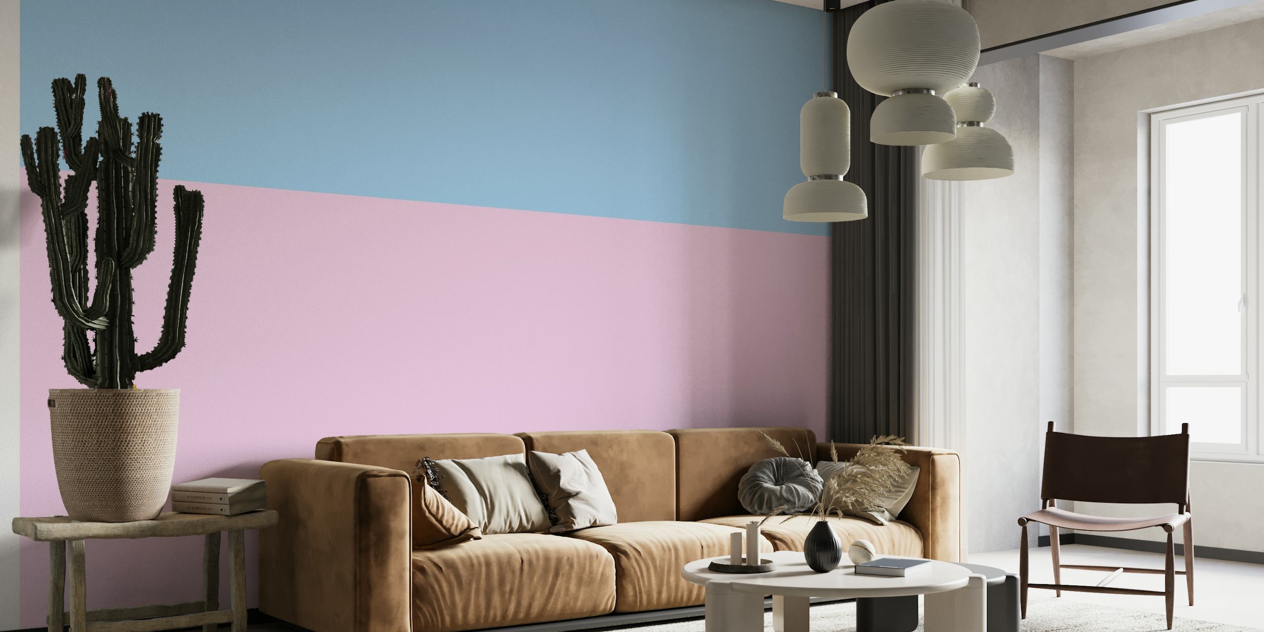 Color blocking rosa & blue wallpaper