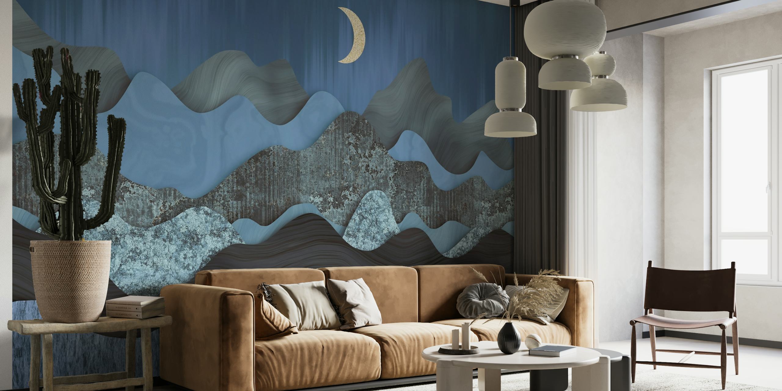 Blue Mountains Landscape Collage papel pintado