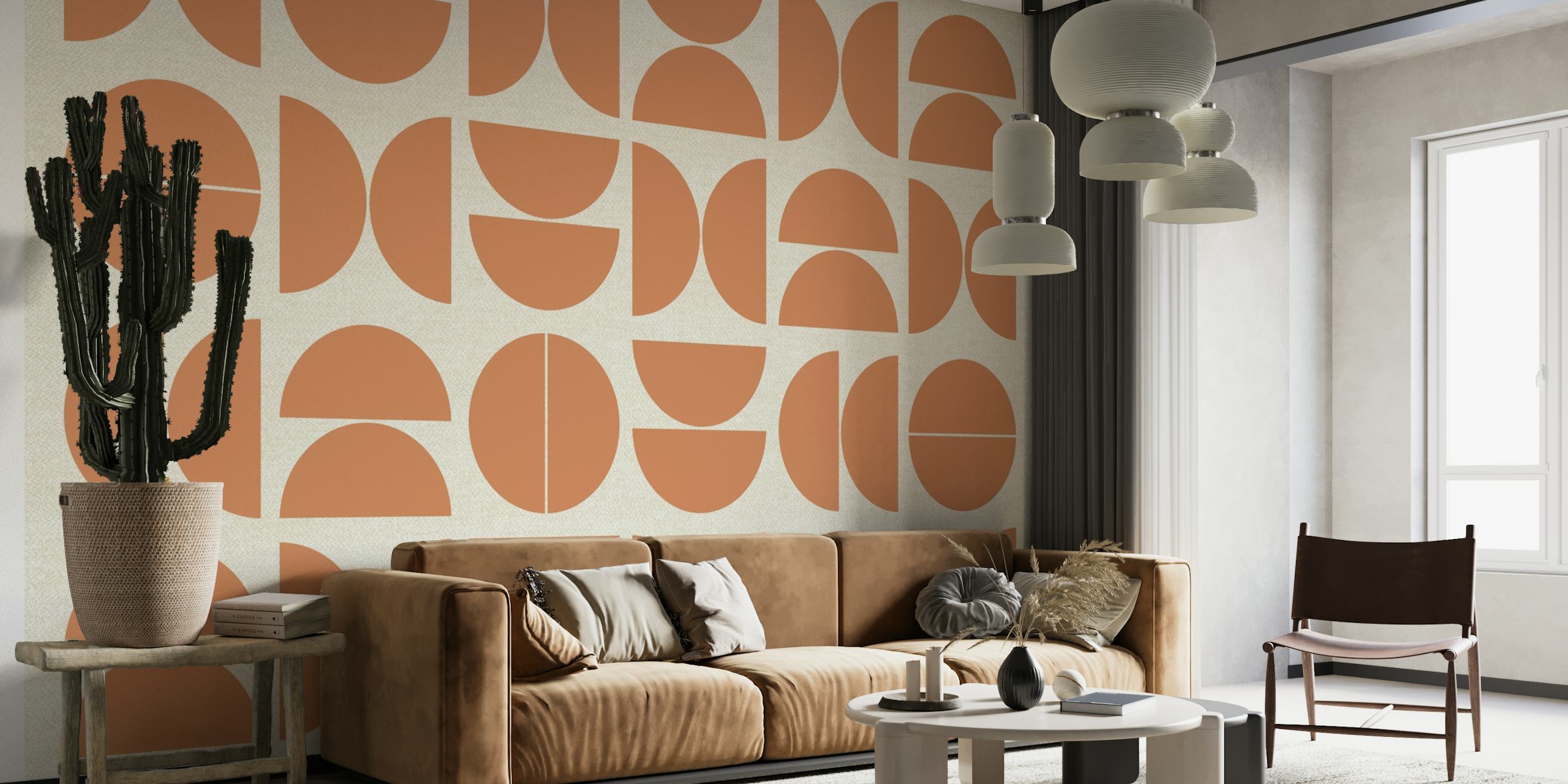 Pastel Rust Bauhaus wallpaper