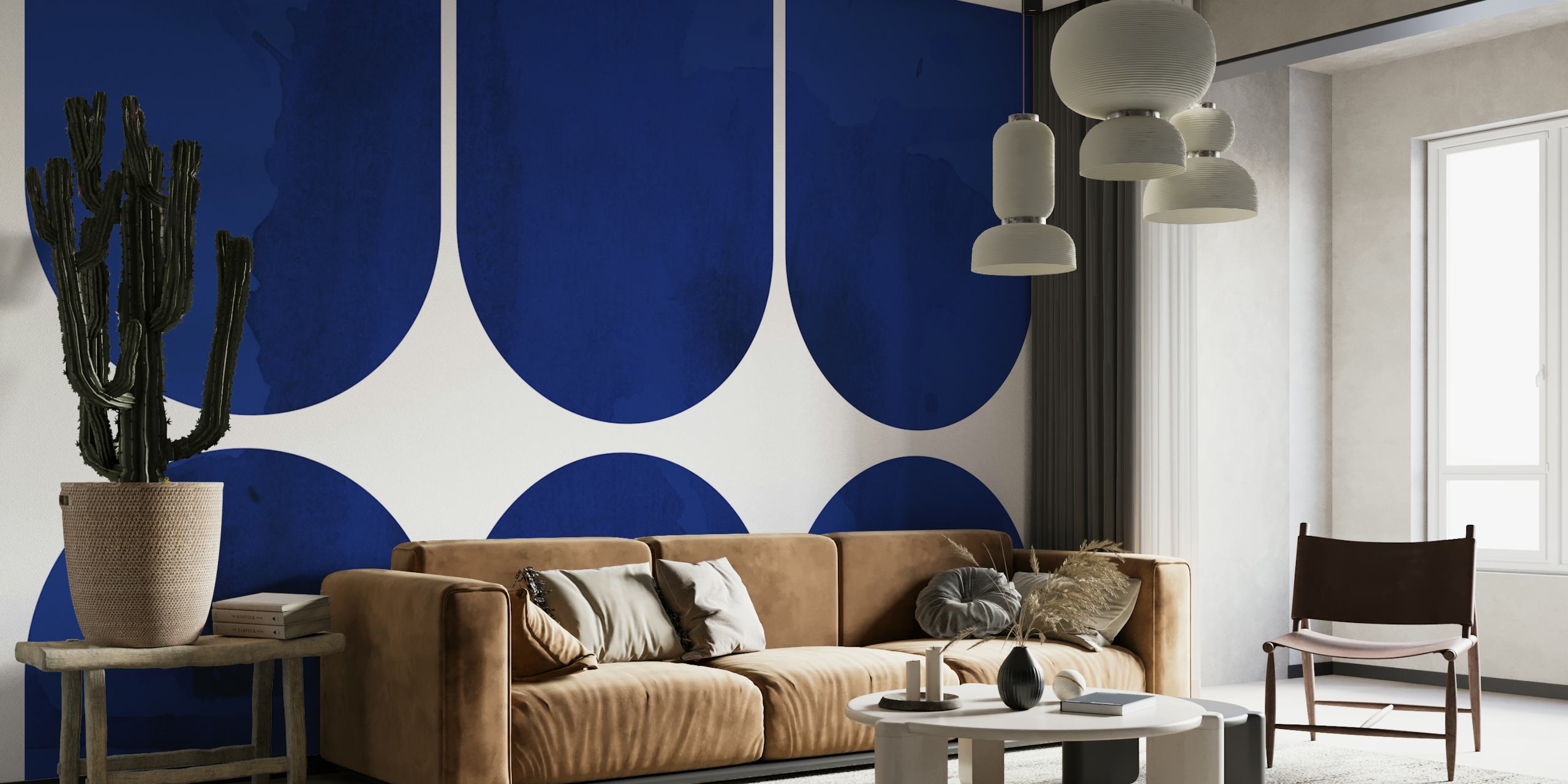 Tapeta Minimal Mid-Century Arches u sobi