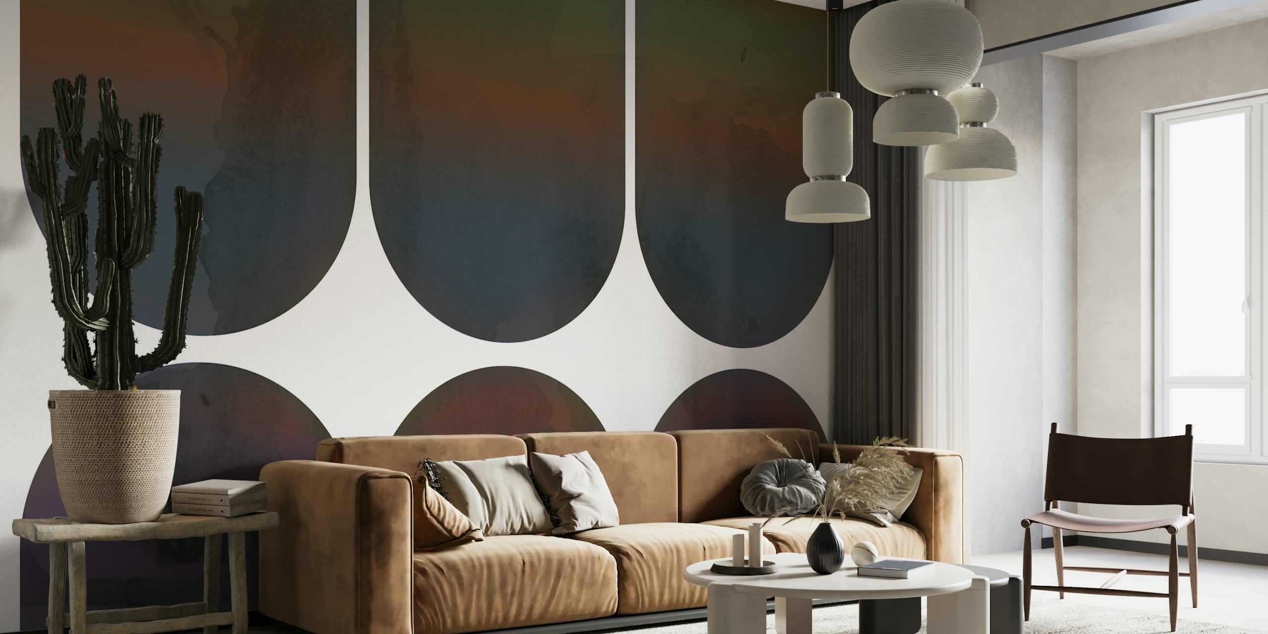 Mystic Mid-Century Arches wallpaper in a room