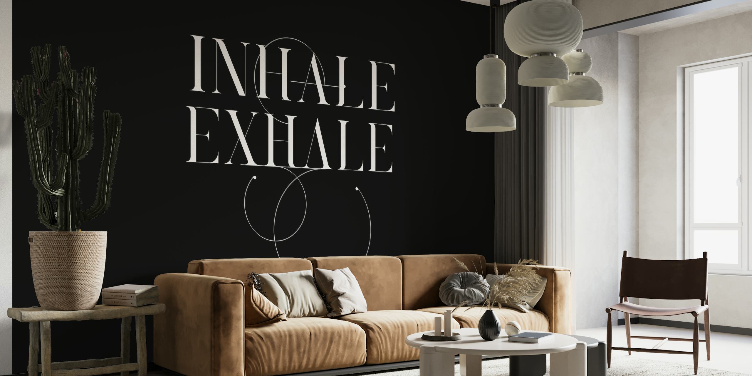 Inhale Exhale Relax Black wallpaper