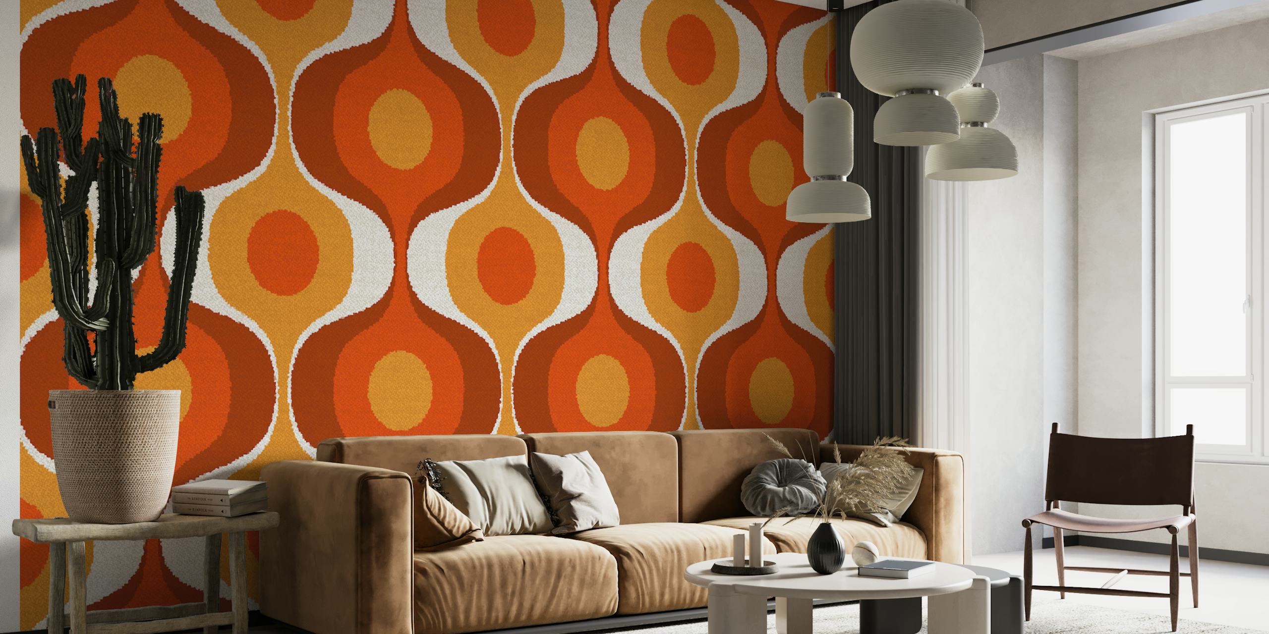 Fluffy 70s Groovy Retro wallpaper in a room