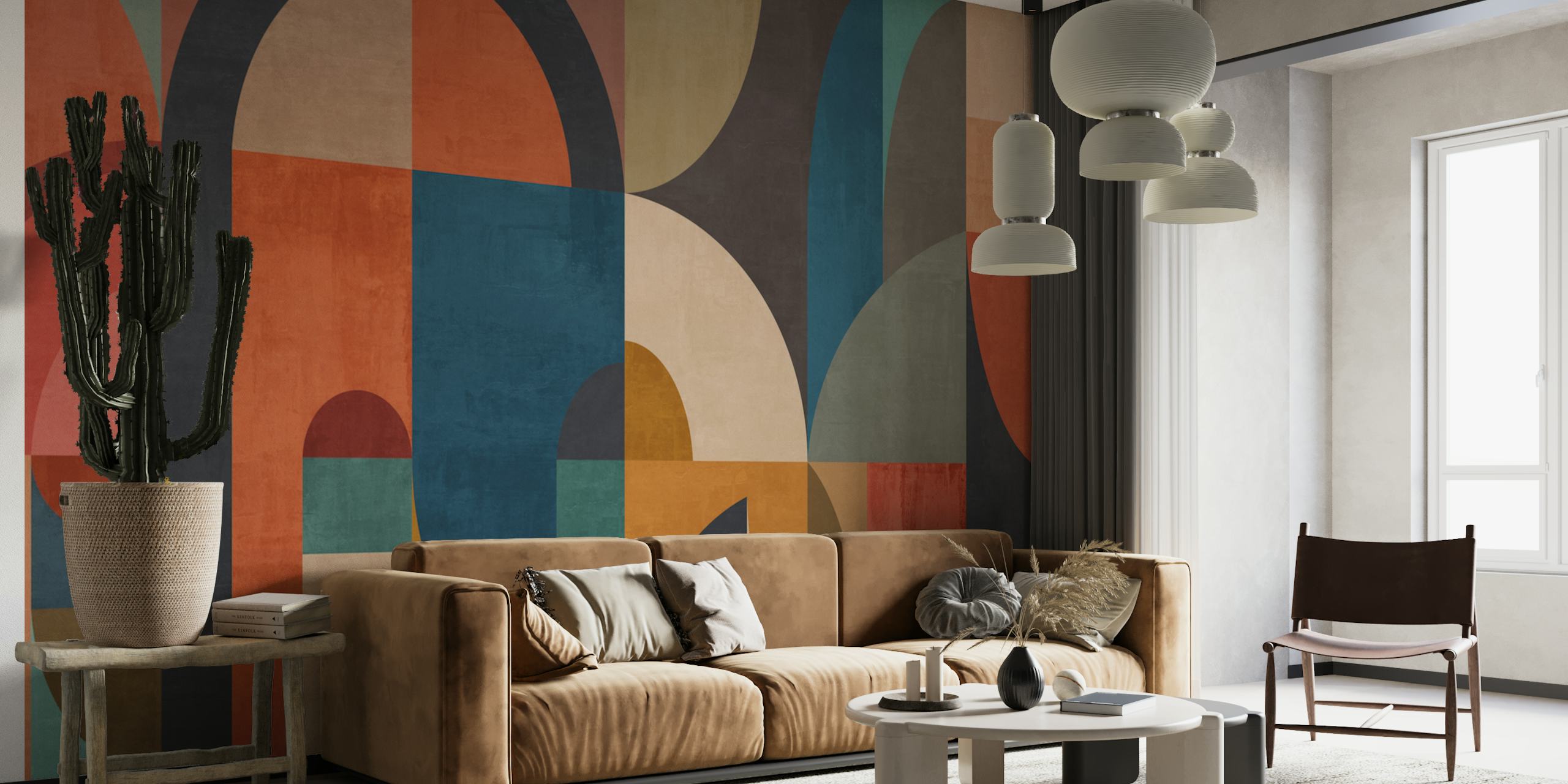 Geometriskt koncept 54 abstrakta former väggmålning