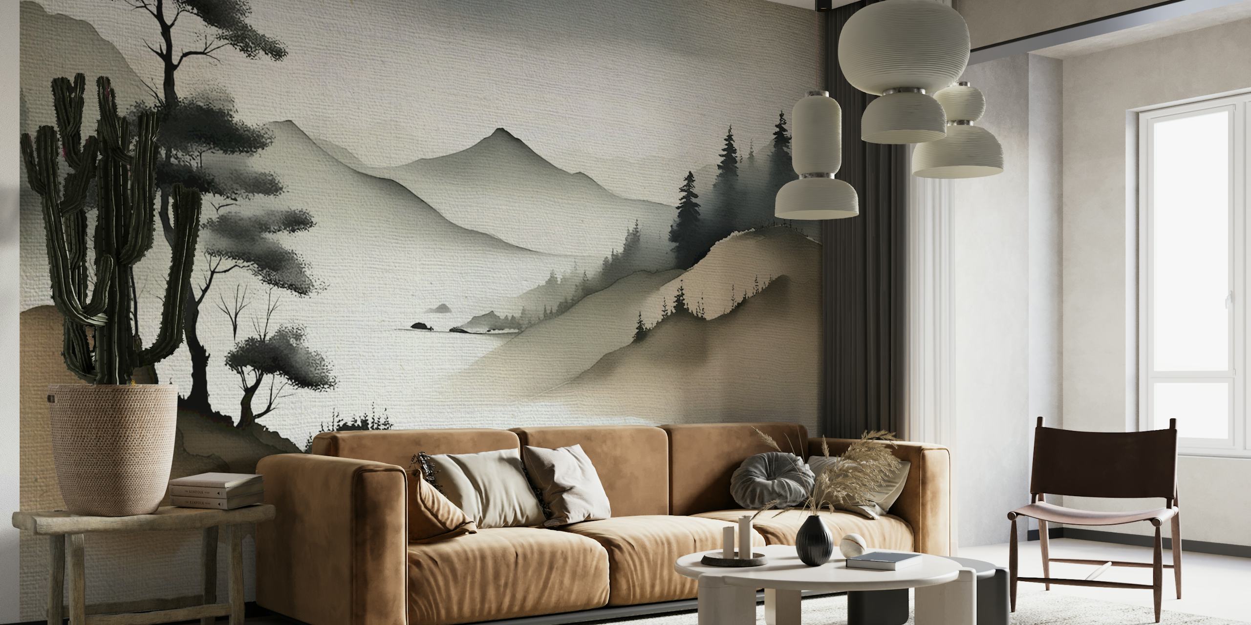 Zen Forest wallpaper displayed in a room