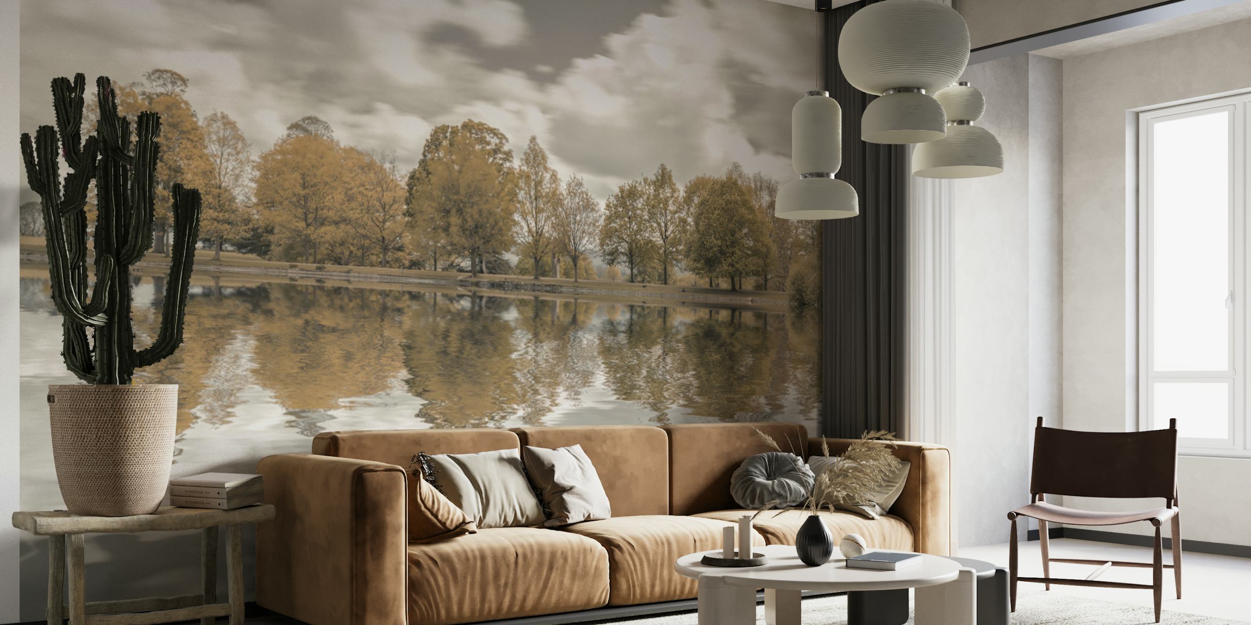 Lakeside Trees tapeta u sobi