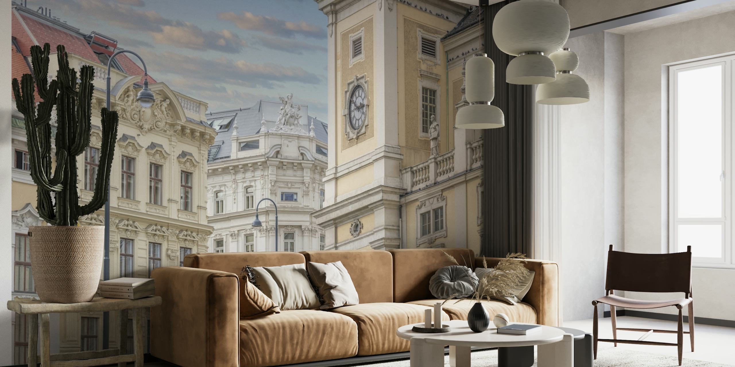 Projekt tapety z dawnymi fasadami w Vienna