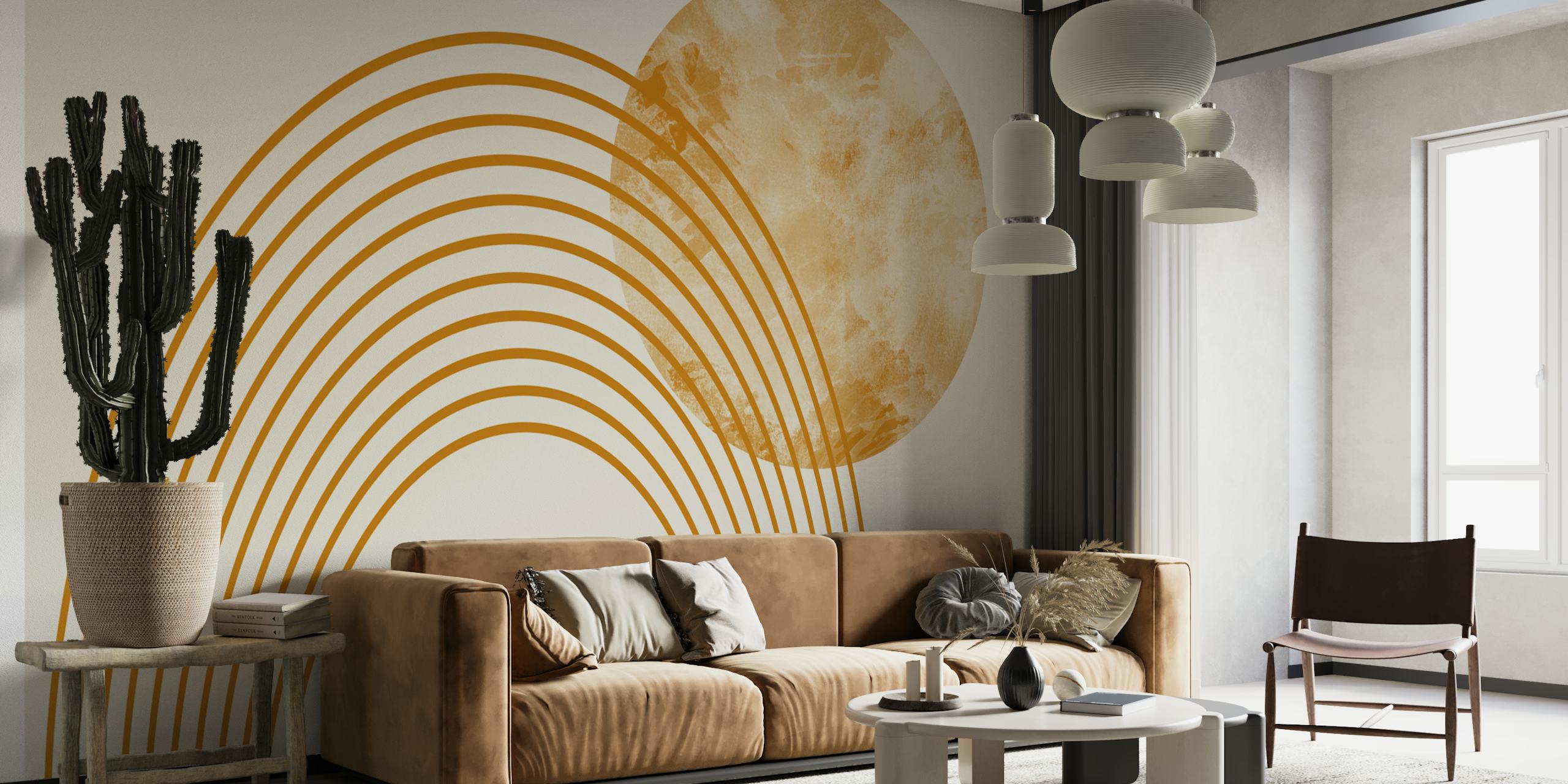 Mid Century Bauhaus minimalist wallpaper design